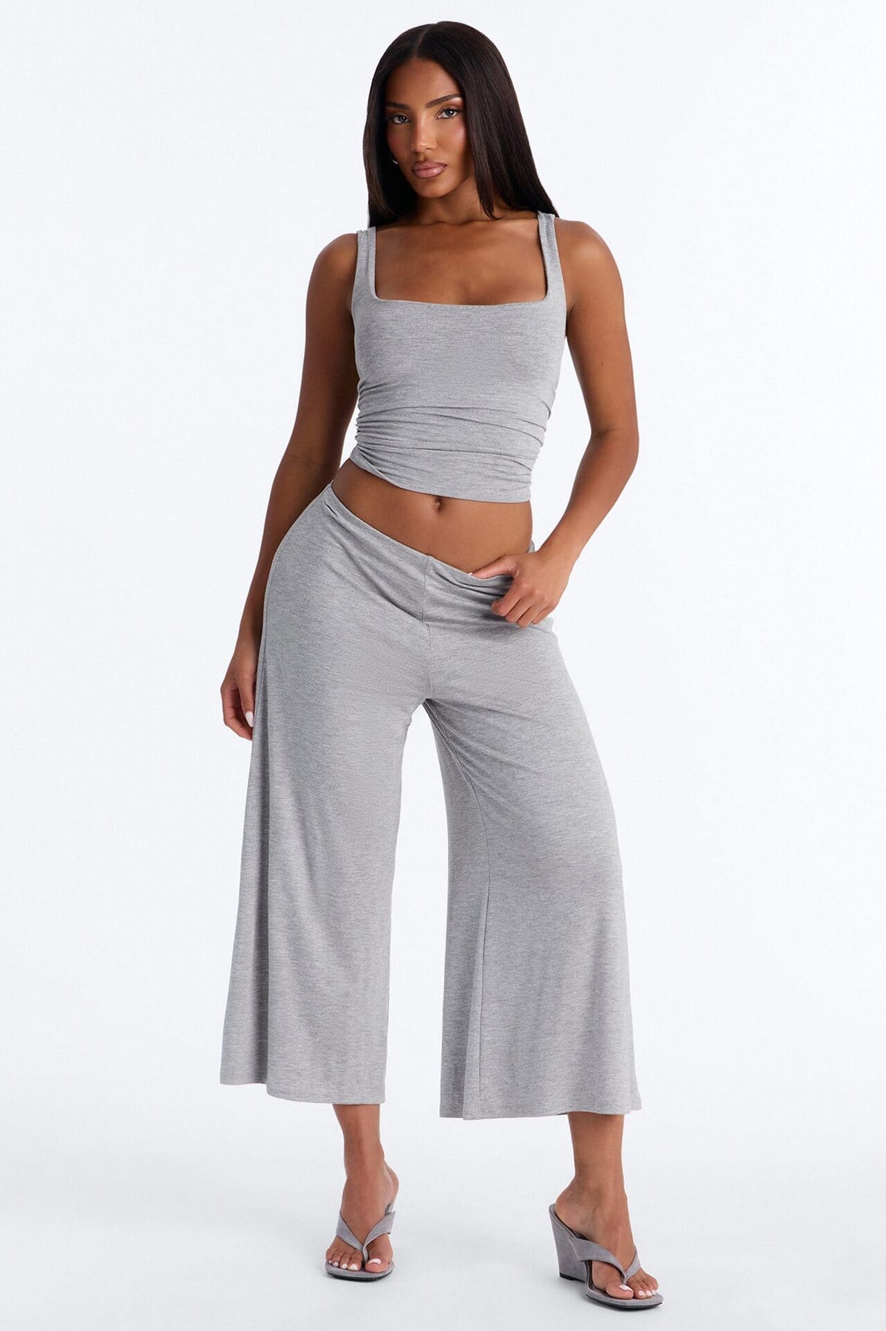 Grey coordinating top and trousers