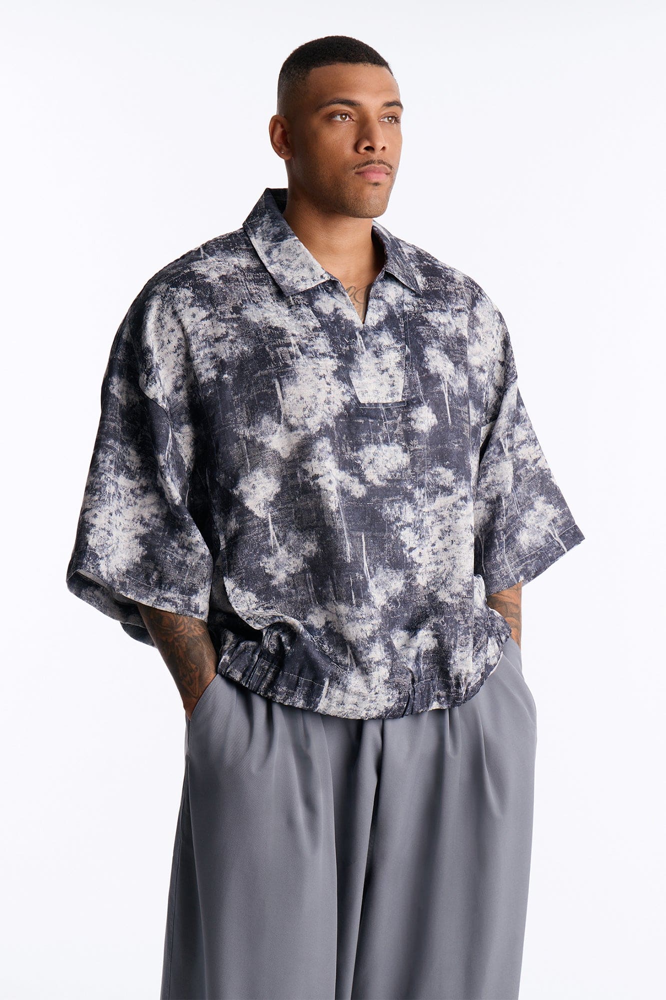 Shadow Grove Johnny Collar Polo - Blue