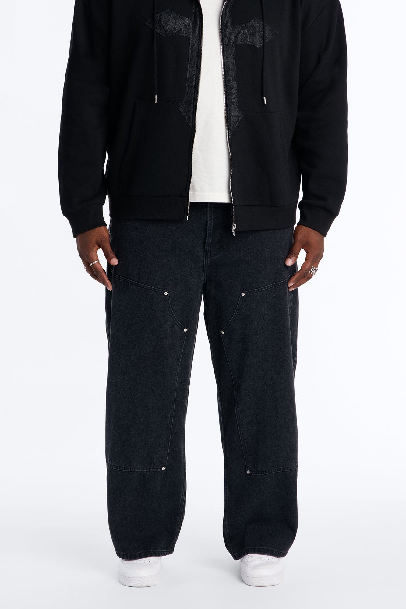Anvil Double Knee Baggy Jean - Black