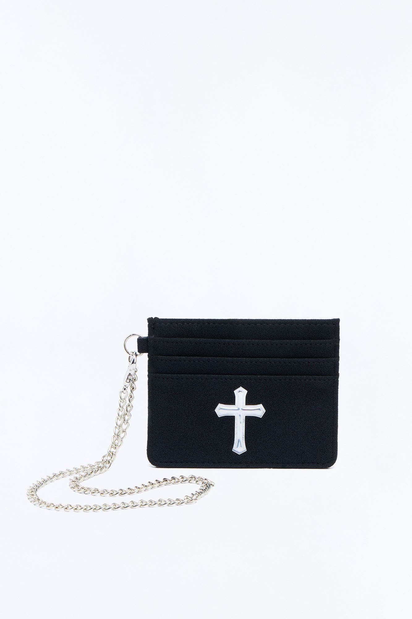 Holy Faith Pant Chain Faux Leather Card Holder - Black