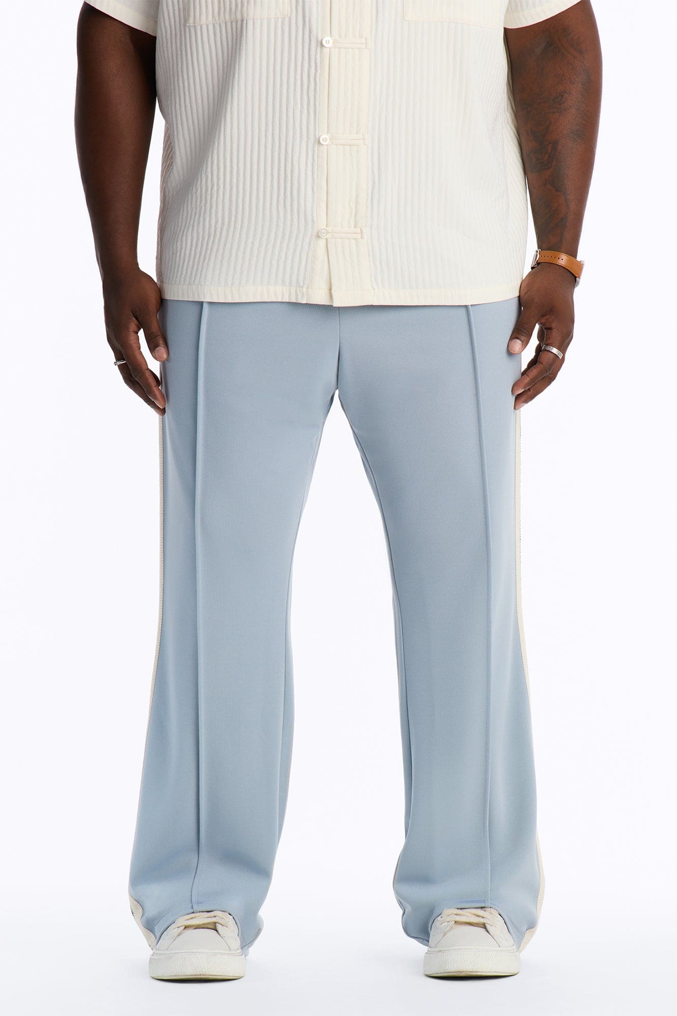 Dennis Slim Flare Track Pant - Light Blue
