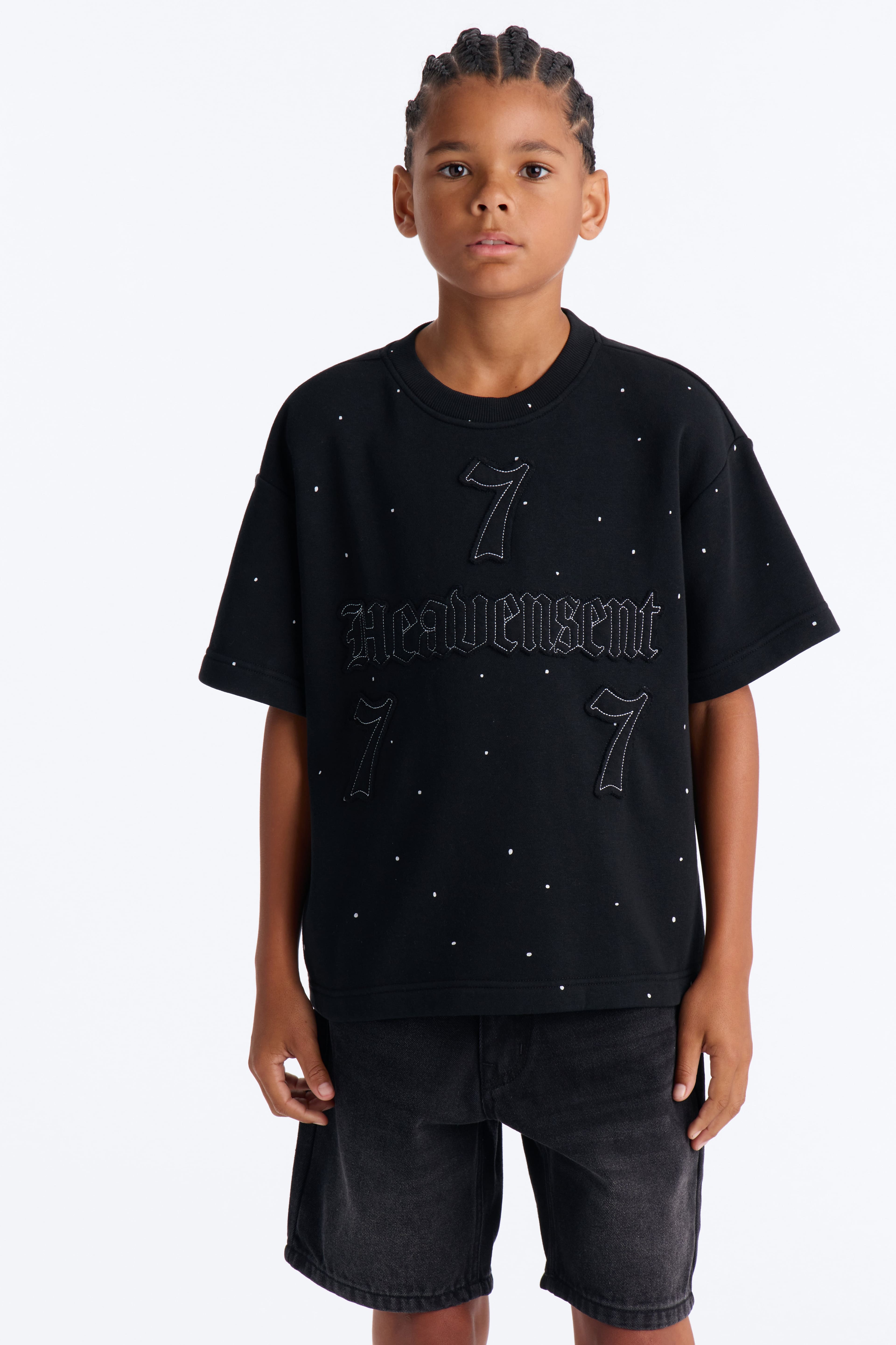 Mini Relaxed Heavensent 777 Short Sleeve Tee - Black Wash
