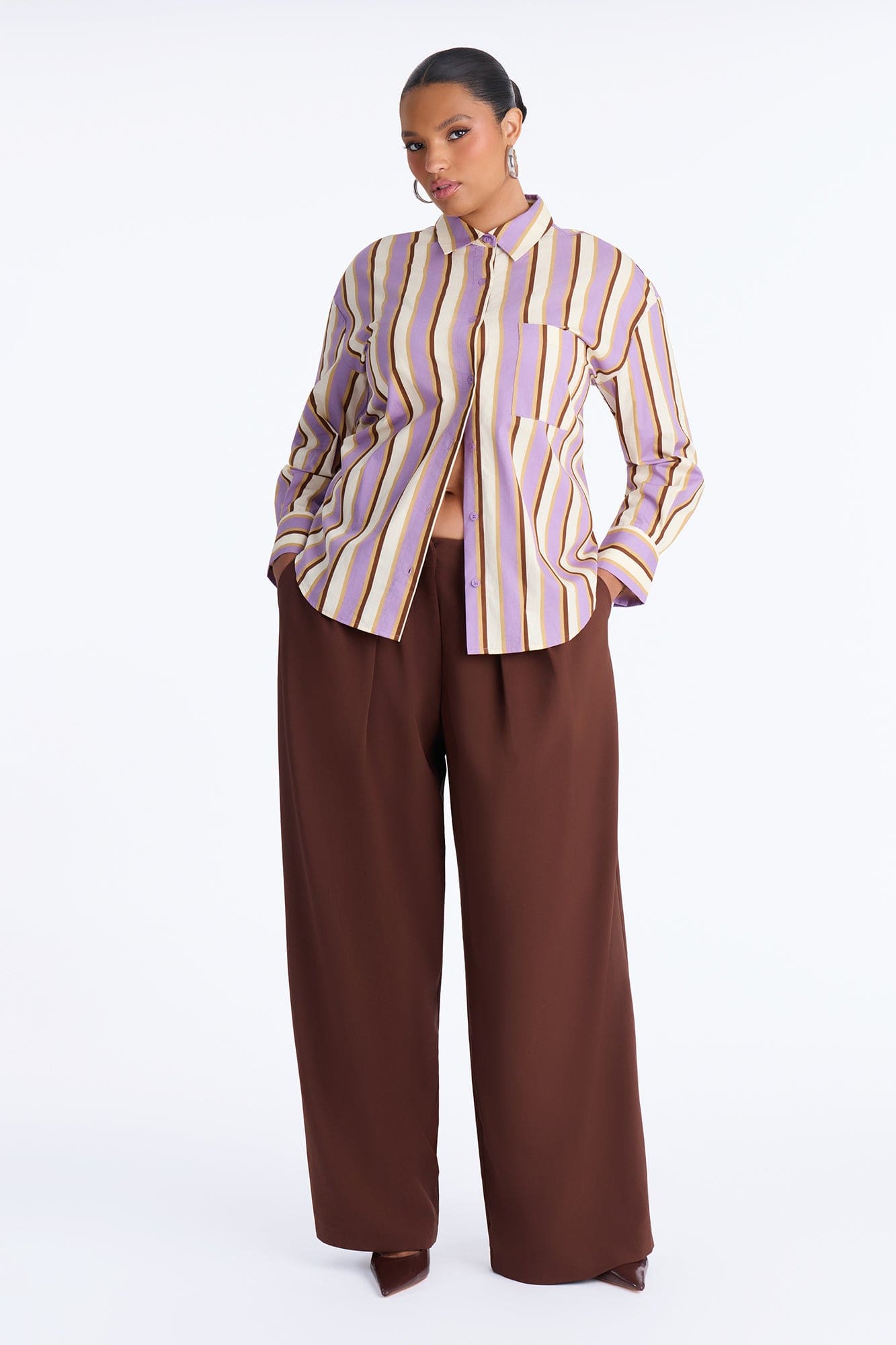 I'm The Main Topic Striped Shirt - Purple/combo