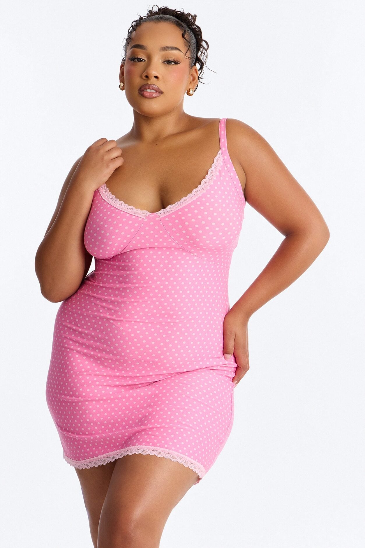 Sweet With An Edge PJ Cami Sleep Dress - Pink image 1