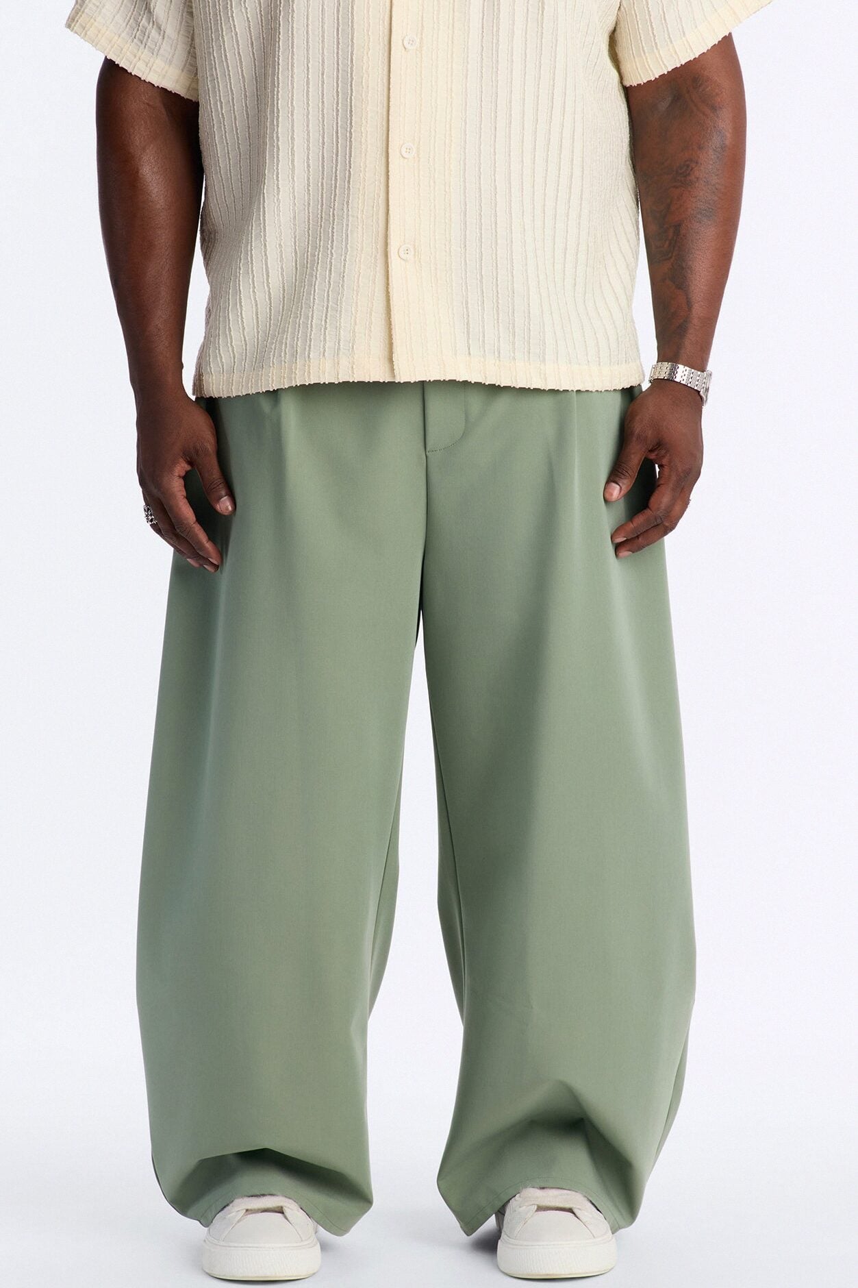 Barrel Bold Flow Trousers - Green image 1