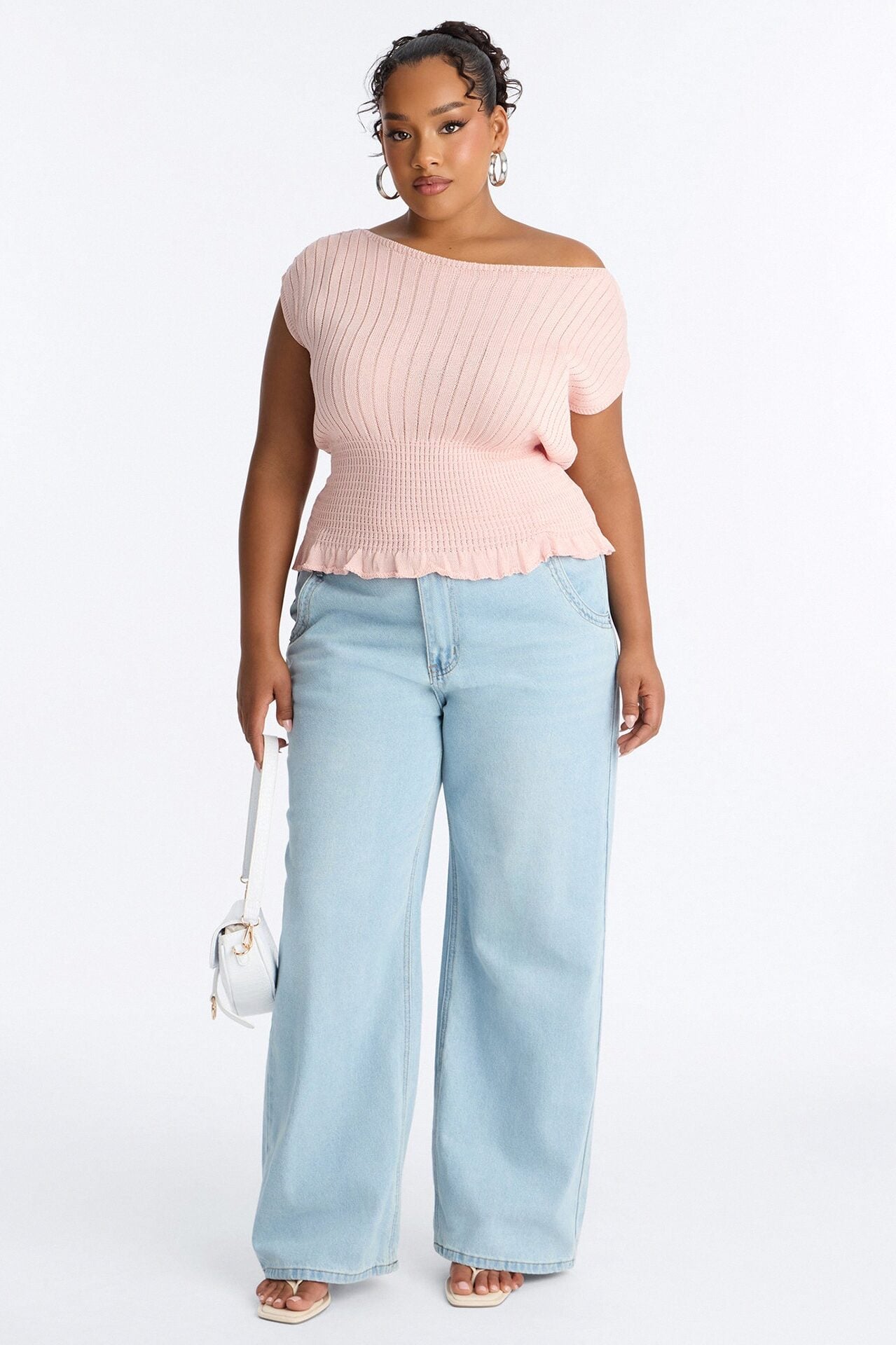 Ready For Fun Ruffle Trim Sweater Top - Blush image 1
