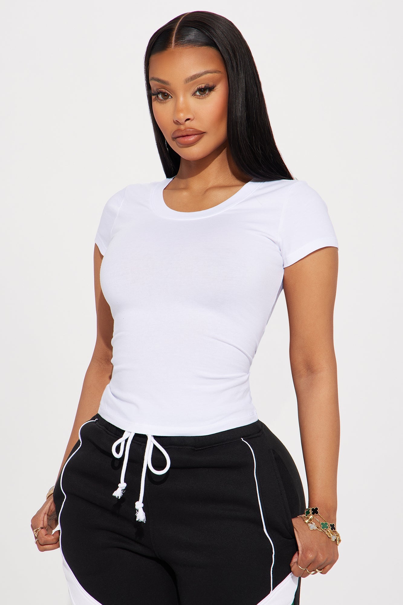 Alyssa Crew Neck Top - White image 4