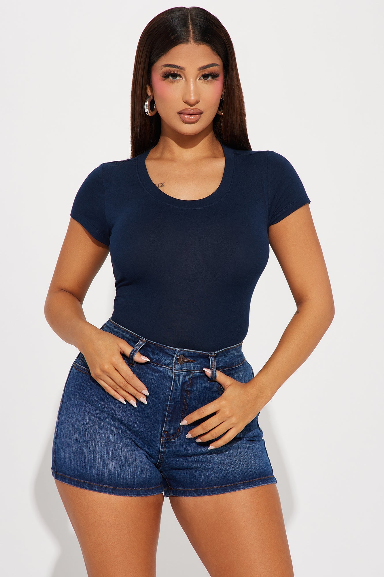 Alyssa Crew Neck Top - Navy image 4