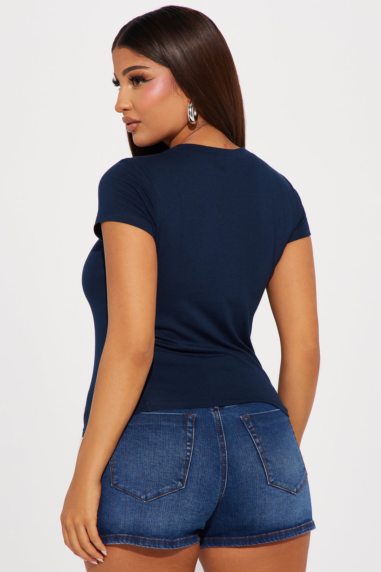 Alyssa Crew Neck Top - Navy image 6