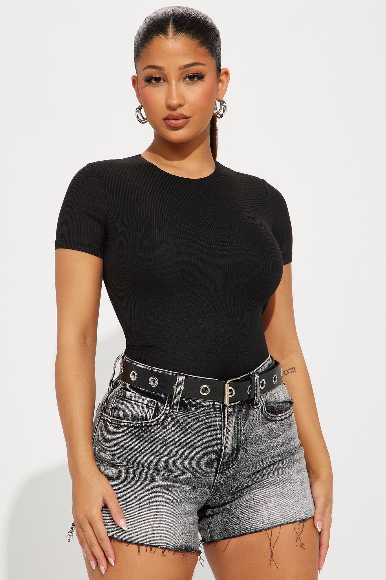Chloe Crew Neck Short Sleeve Tee - Black image 4