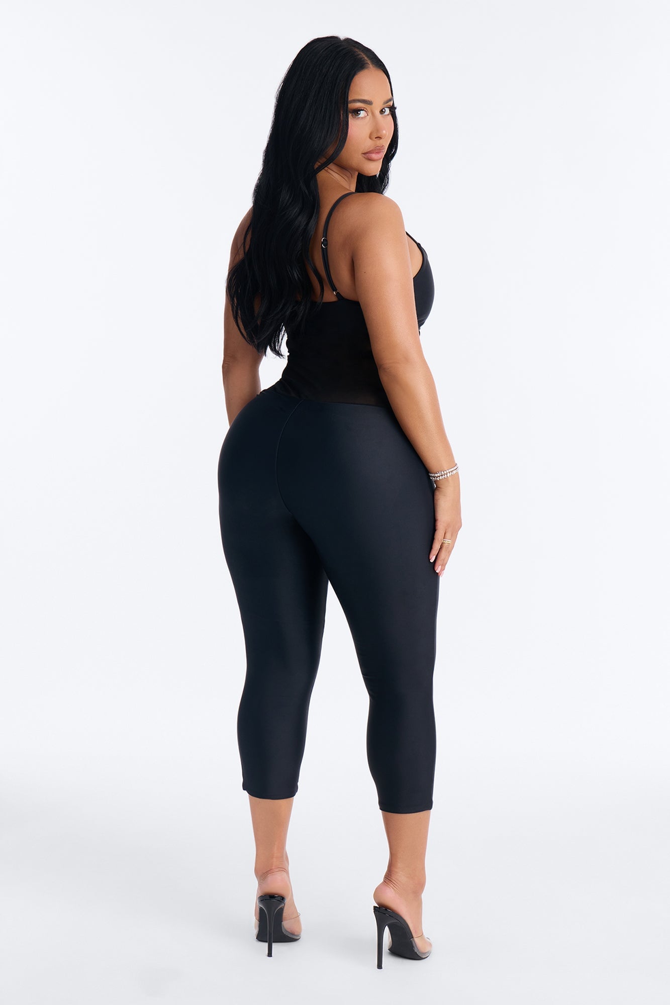 Roxy Form Double Lined Mesh Capri Jumpsuit - Black image 3