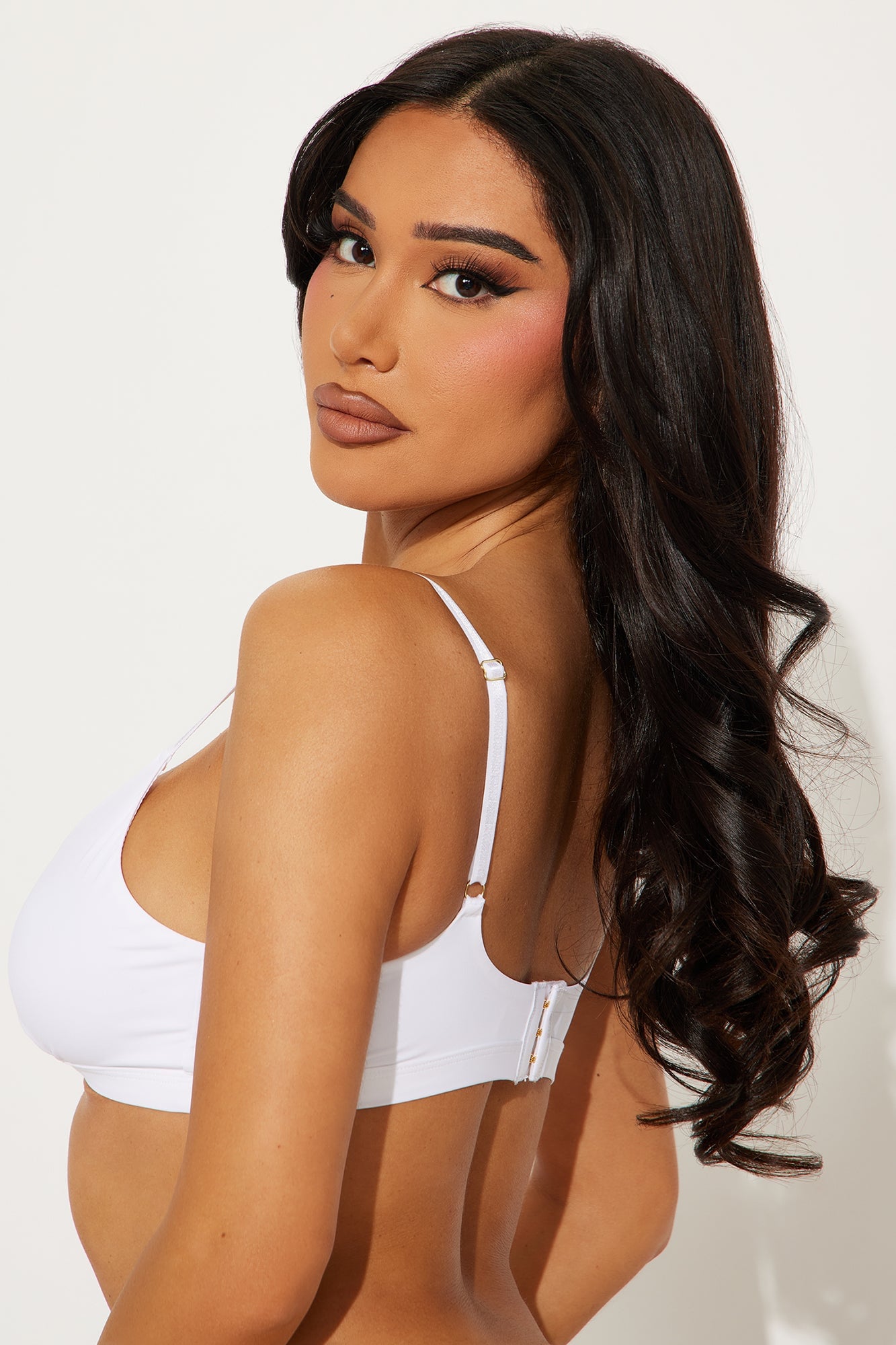 Dress Microfiber Triangle Bralette - White image 7