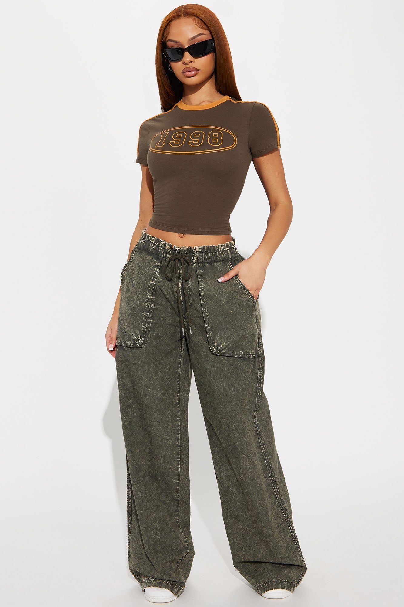 She's A 98' Baby Short Sleeve Tee - Olive/combo image 6