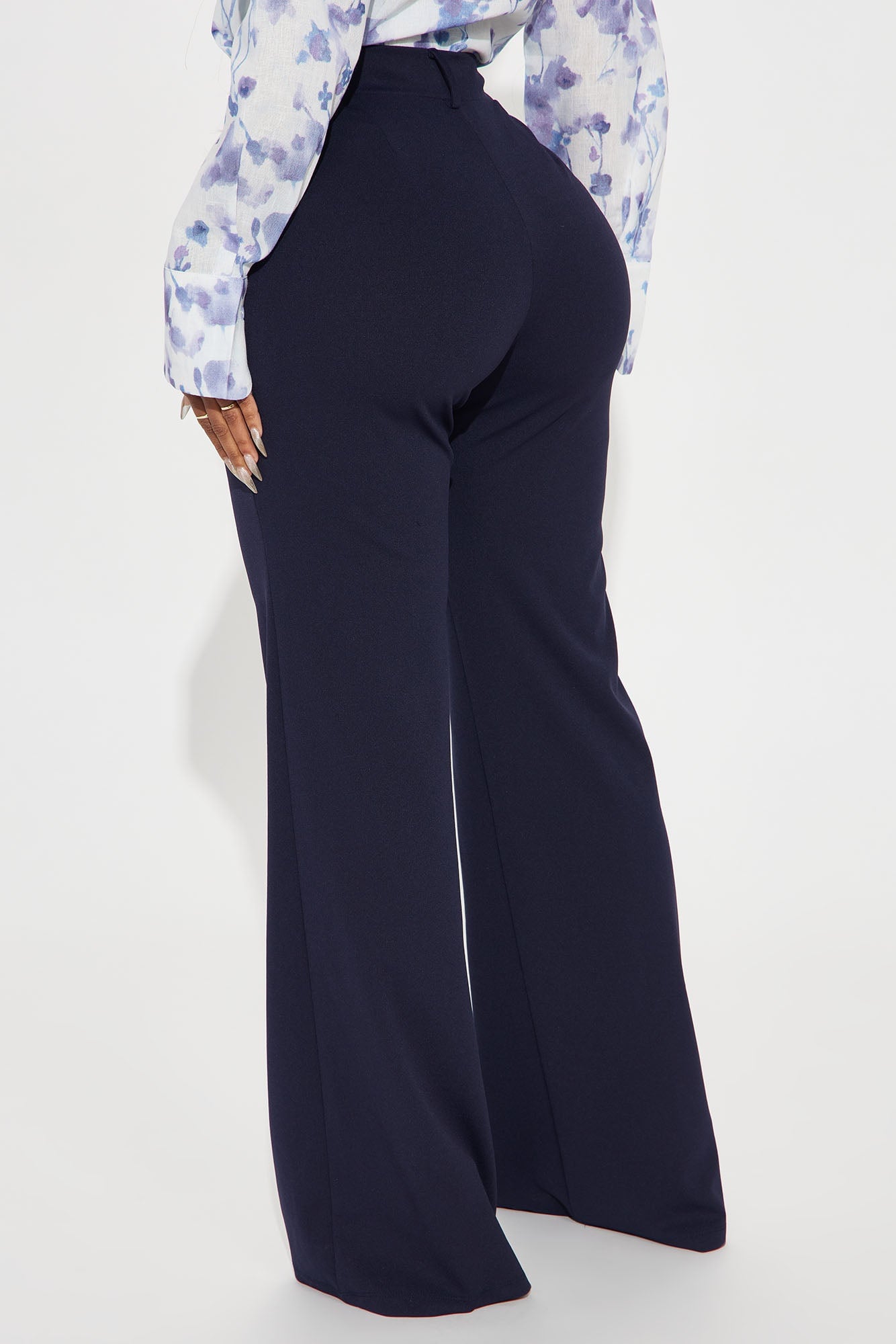 Heidi Wide Leg Trouser Pant - Navy image 6