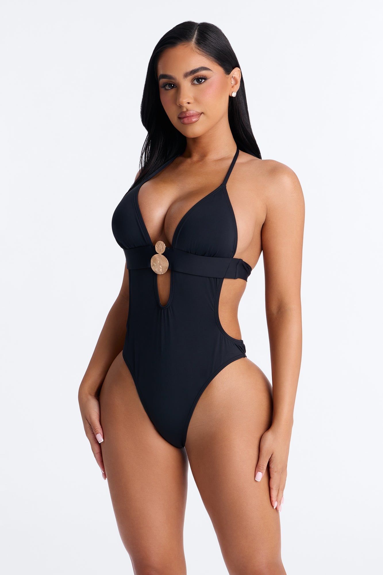 So Unbothered 1 Piece Swimsuit & Cover Up Maxi Skirt Sunsuit - Black image 2