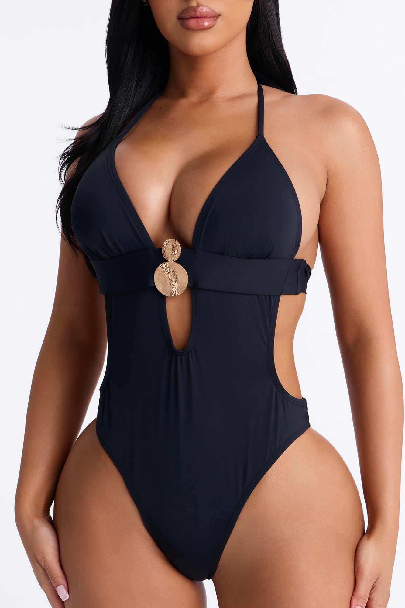 So Unbothered 1 Piece Swimsuit & Cover Up Maxi Skirt Sunsuit - Black image 3
