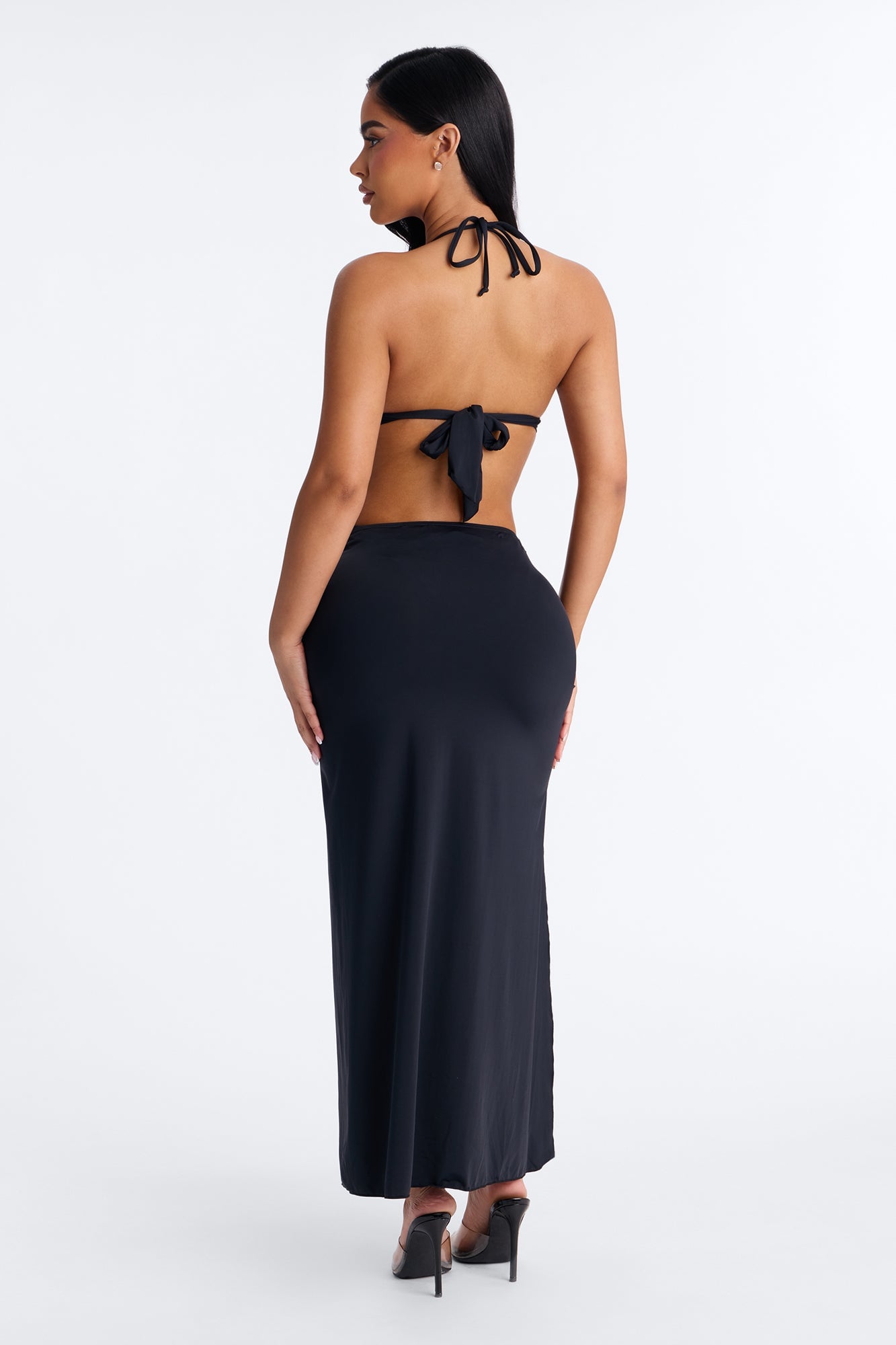 So Unbothered 1 Piece Swimsuit & Cover Up Maxi Skirt Sunsuit - Black image 6