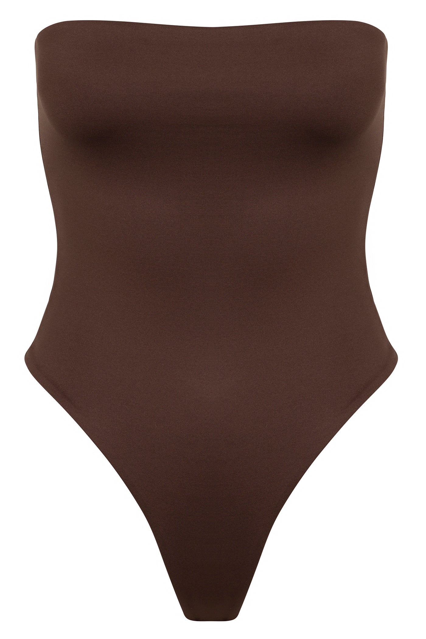 Contour Double Lined Strapless Bodysuit - Chocolate image 9