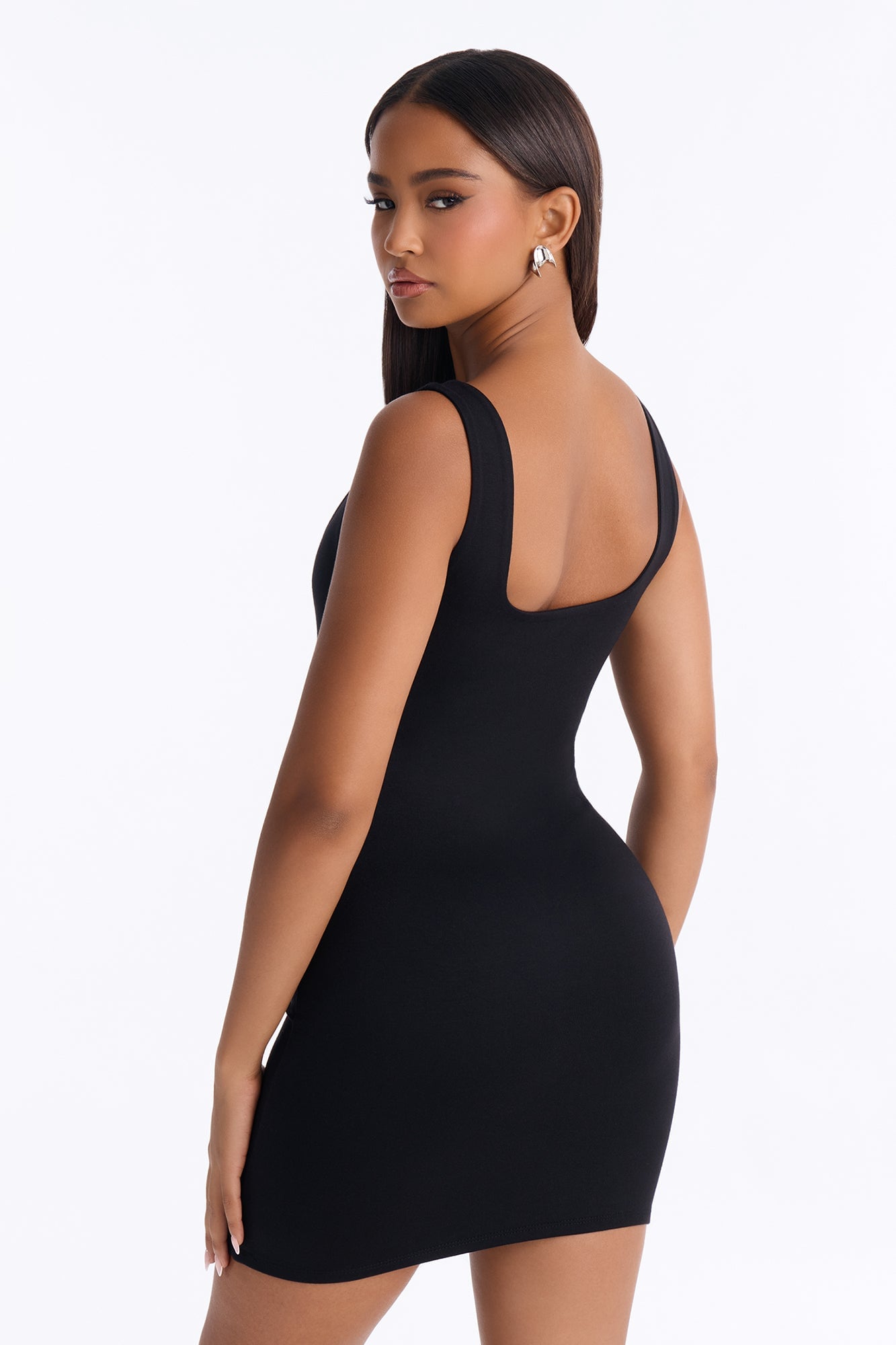 Katie Premium Modal Mini Dress - Black image 4