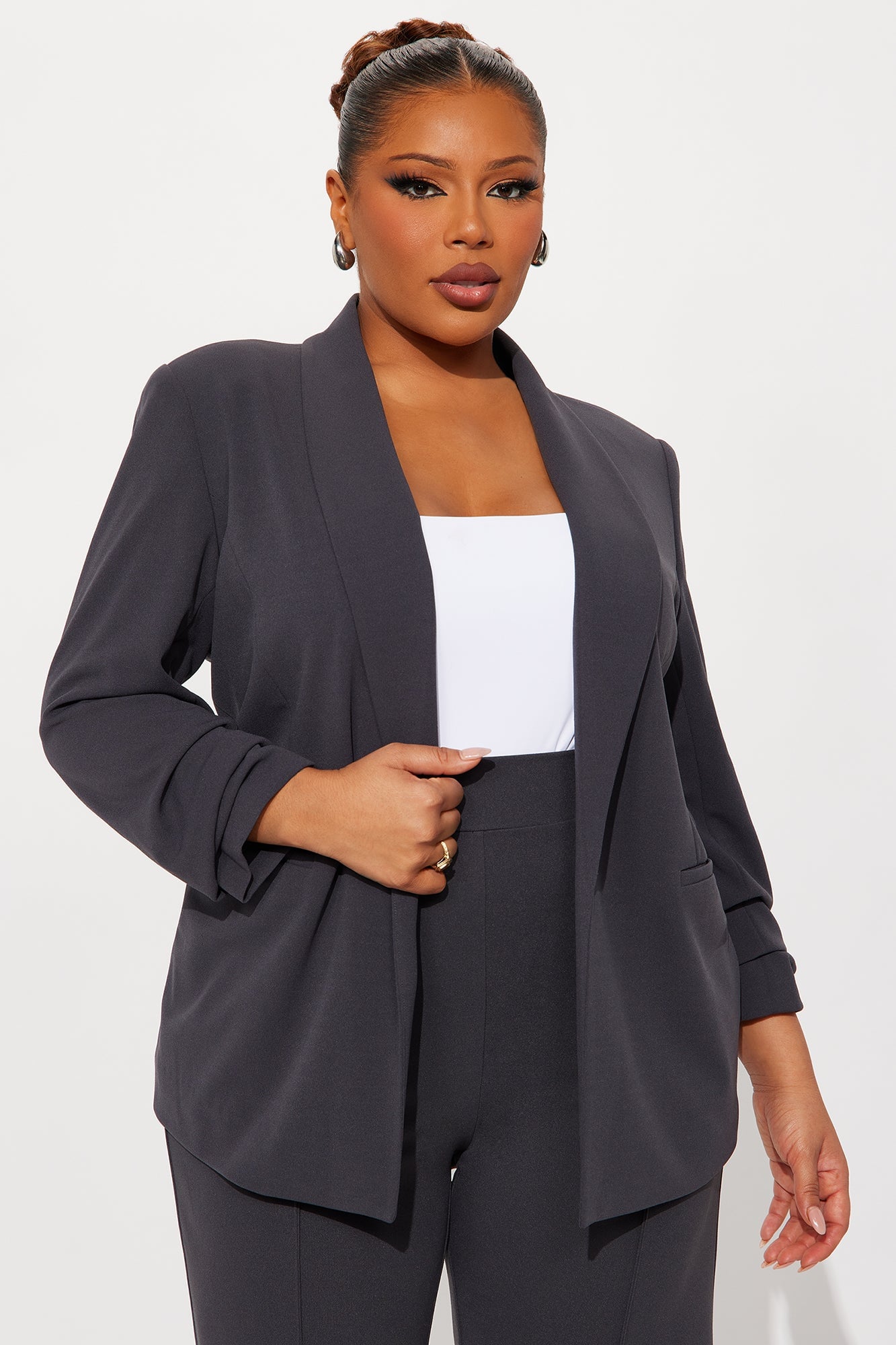 The Celine Blazer - Charcoal image 1