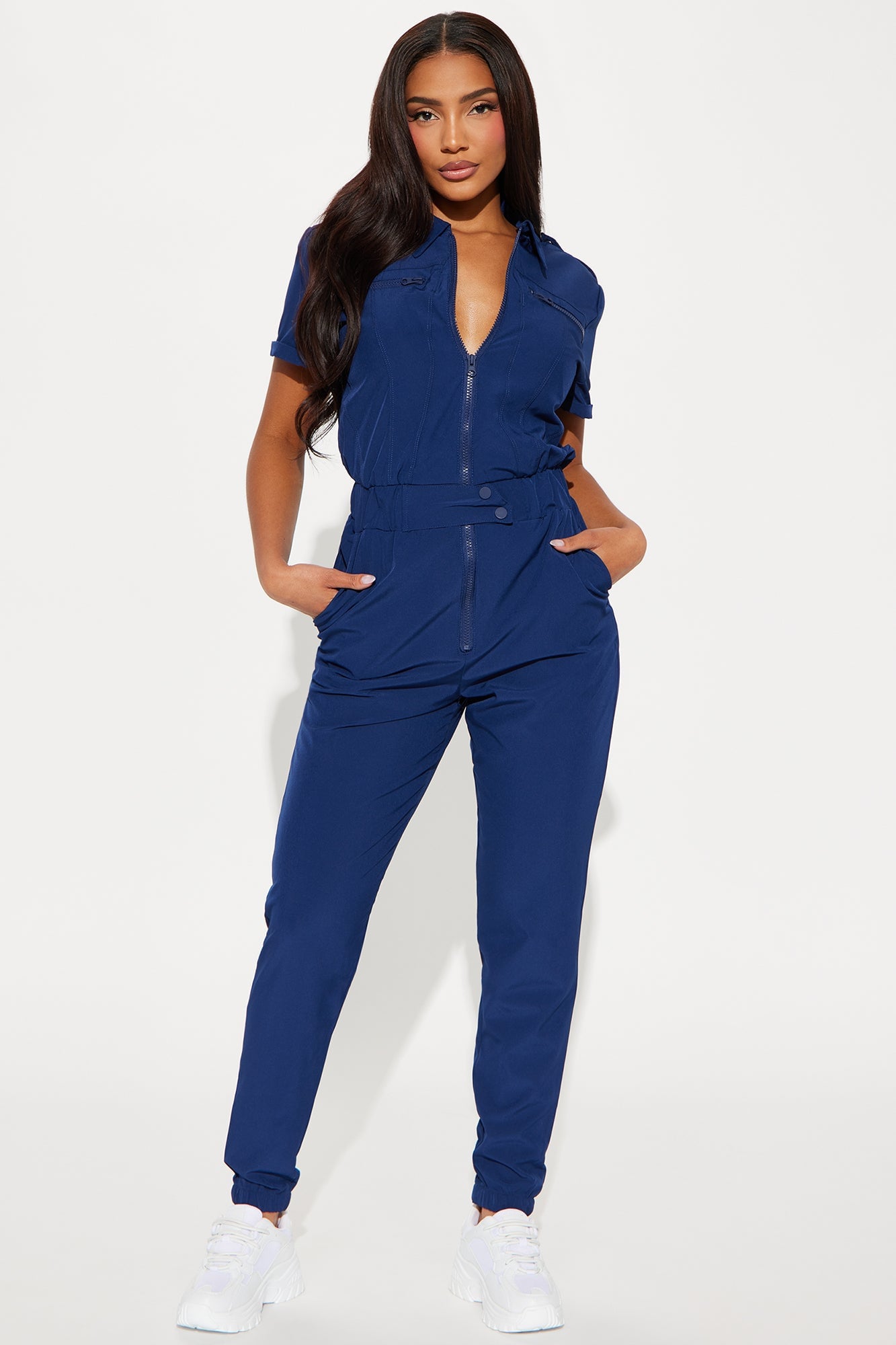 On Call Stretch Uniform Scrub Jumpsuit - Navy image 5