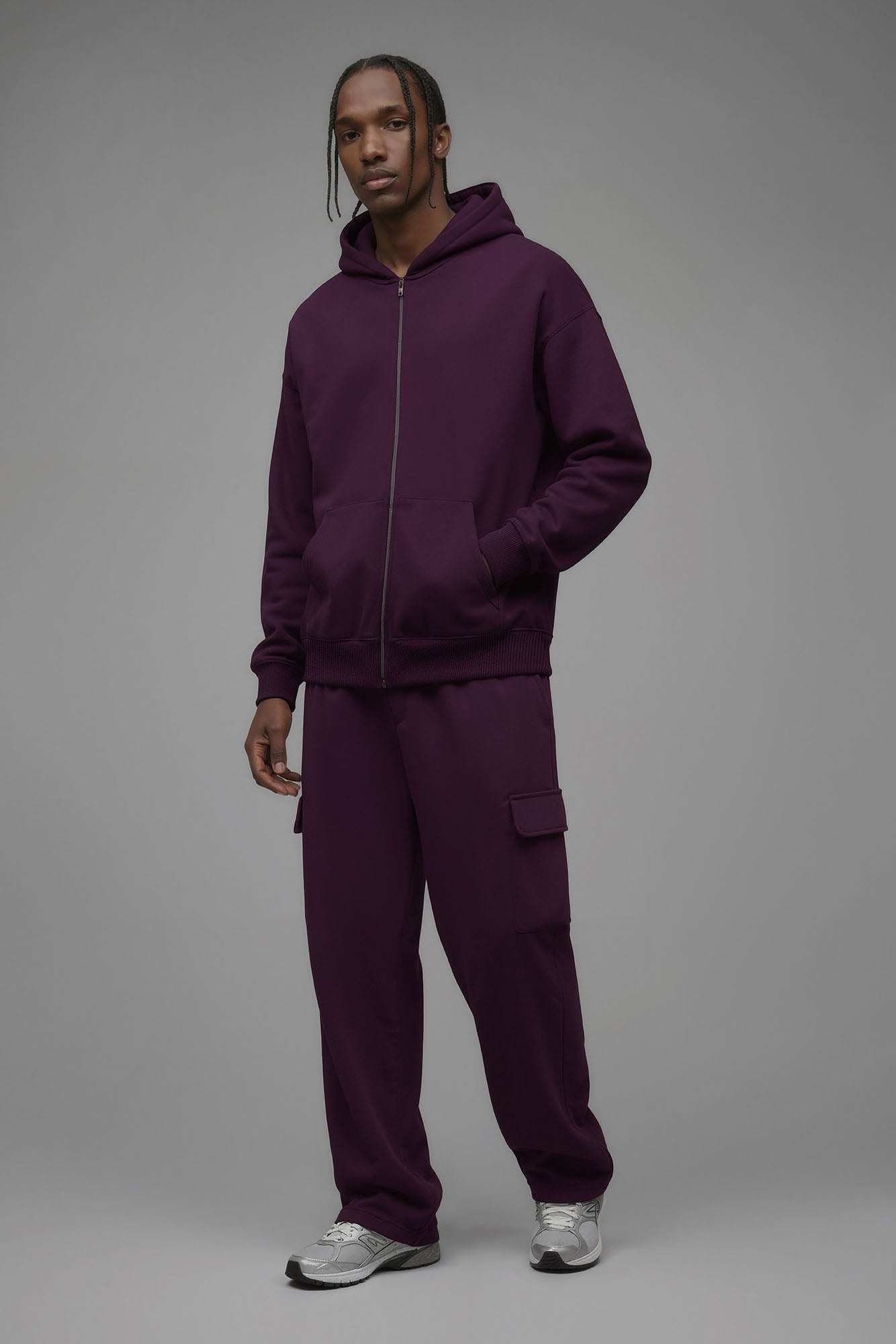 410 Oversized Zip Hoodie - Plum image 2