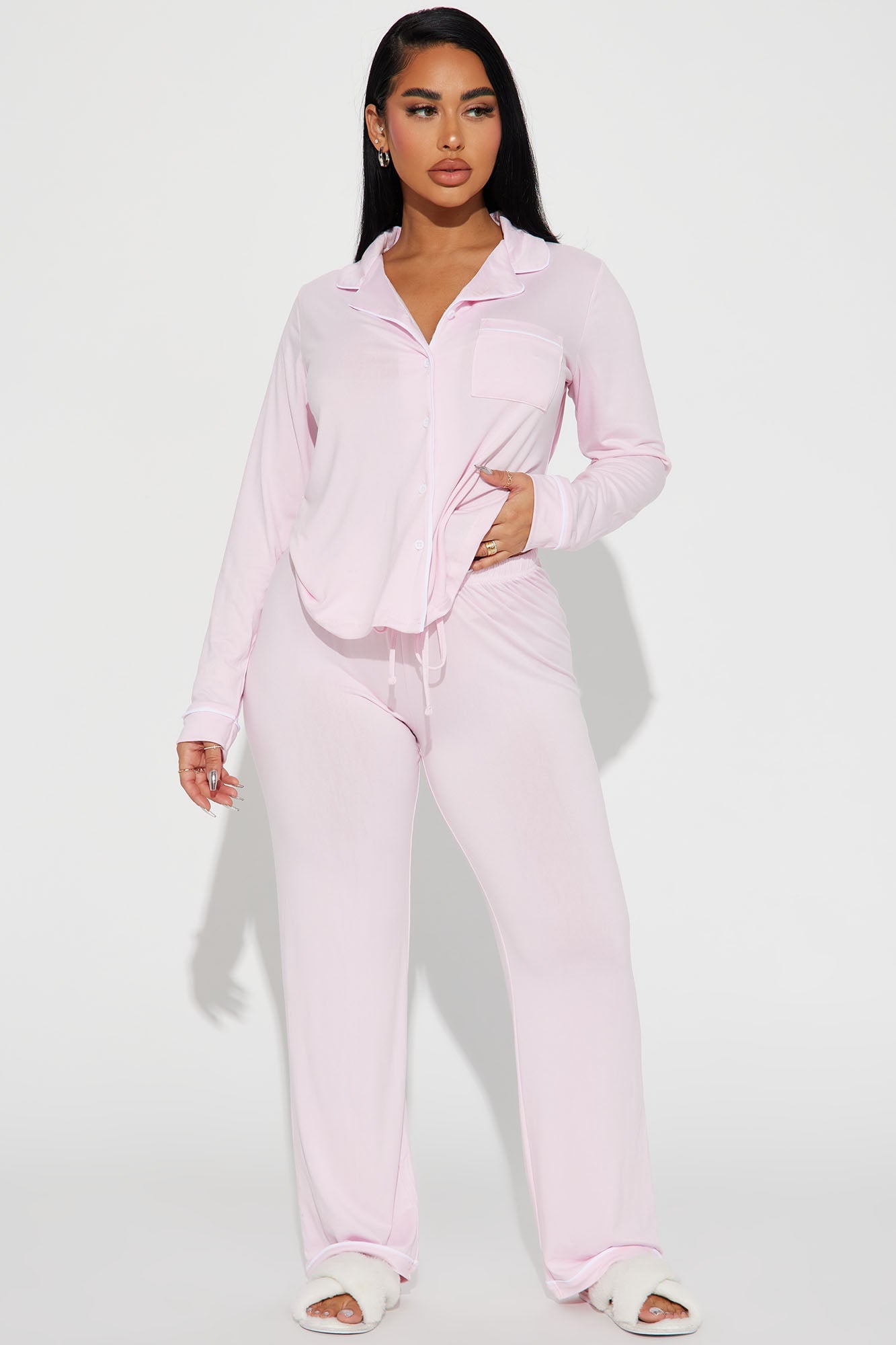 In The Morning PJ Pant Set - Pink image 5