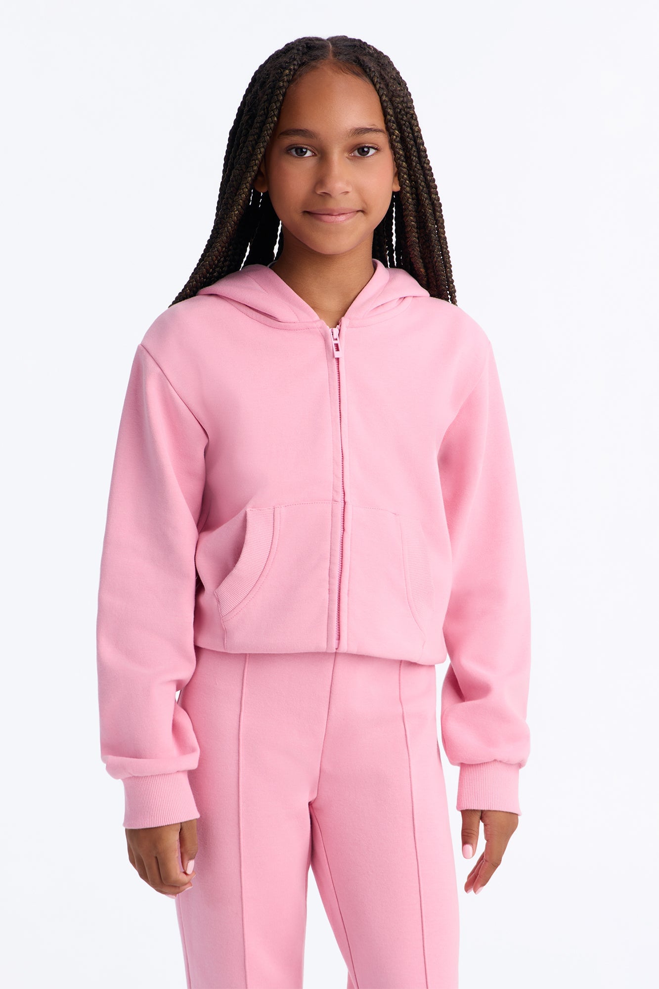 Mini Ready To Go Zip Up Pant Set - Light Pink image 2