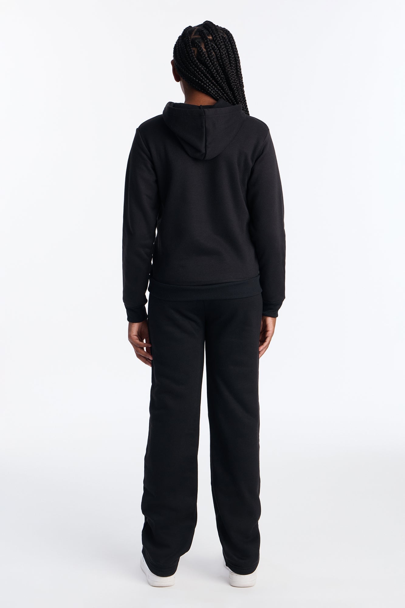 Mini Figure It Out Fleece Pant Set - Black image 3
