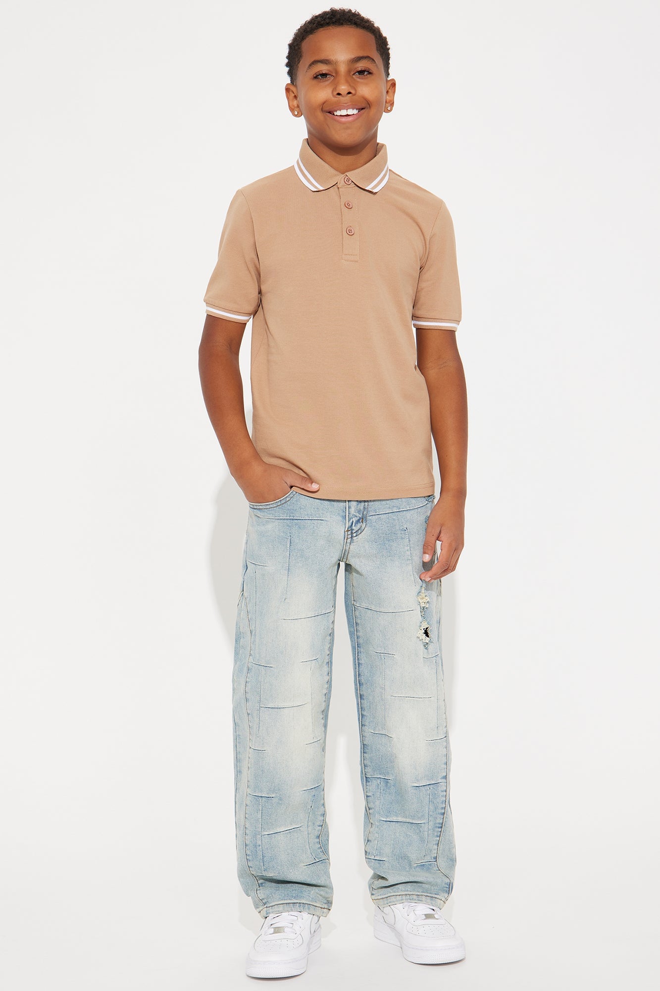 Mini Wilson Short Sleeve Polo - Khaki image 2