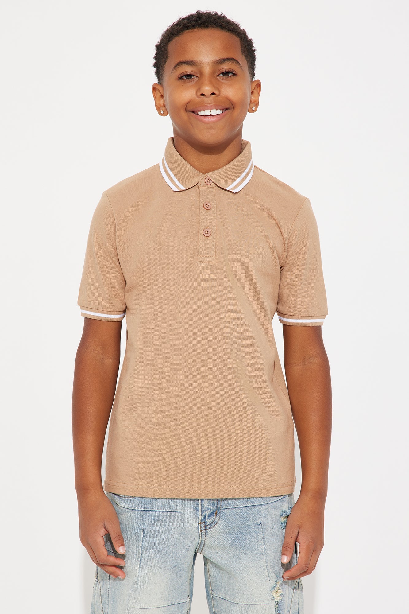 Mini Wilson Short Sleeve Polo - Khaki image 1