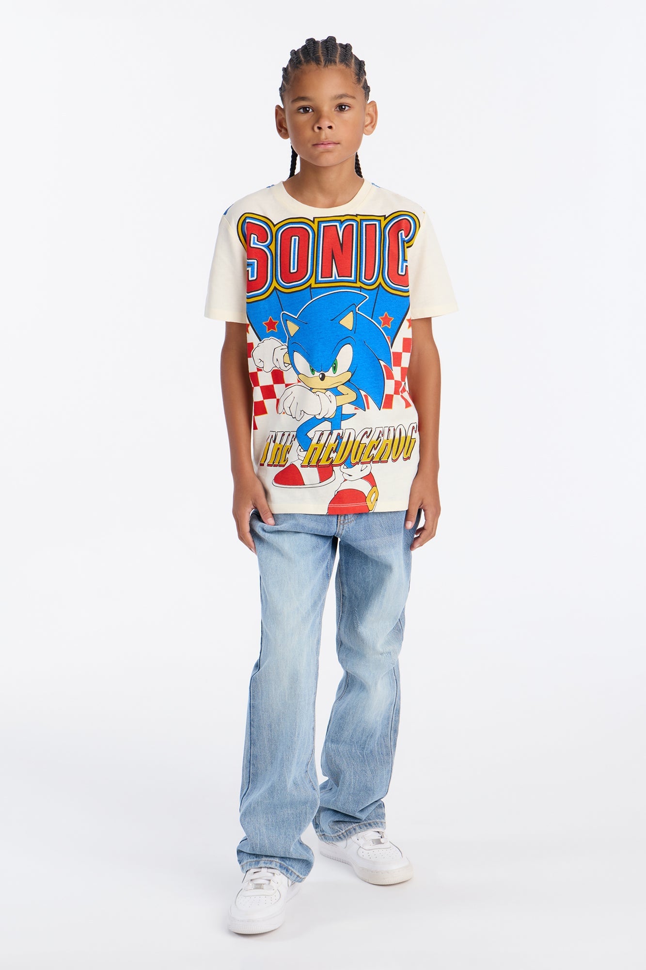 Mini Sonic Gotta Go Fast Oversized Front/Back Short Sleeve Tee - Ivory image 3