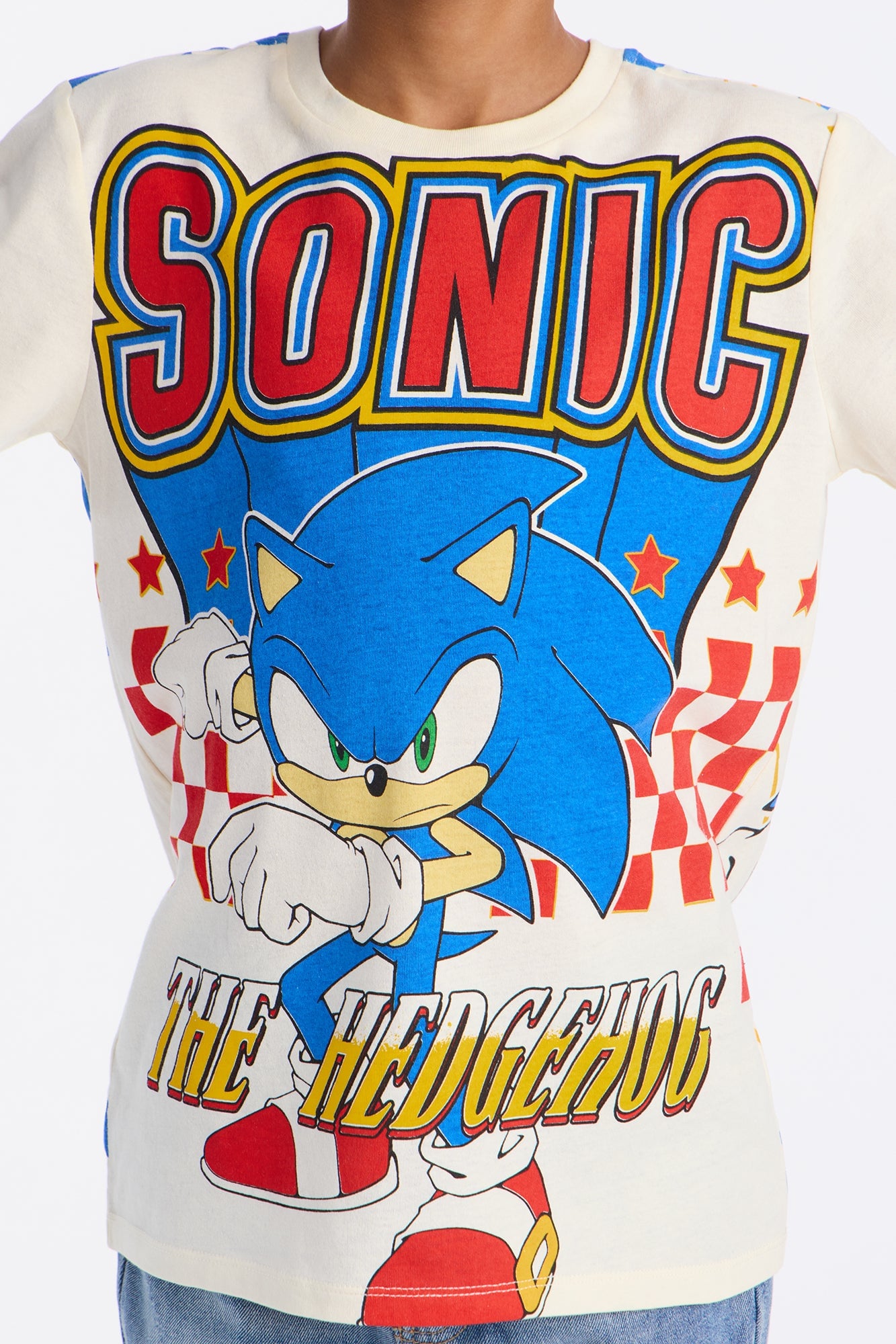 Mini Sonic Gotta Go Fast Oversized Front/Back Short Sleeve Tee - Ivory image 2