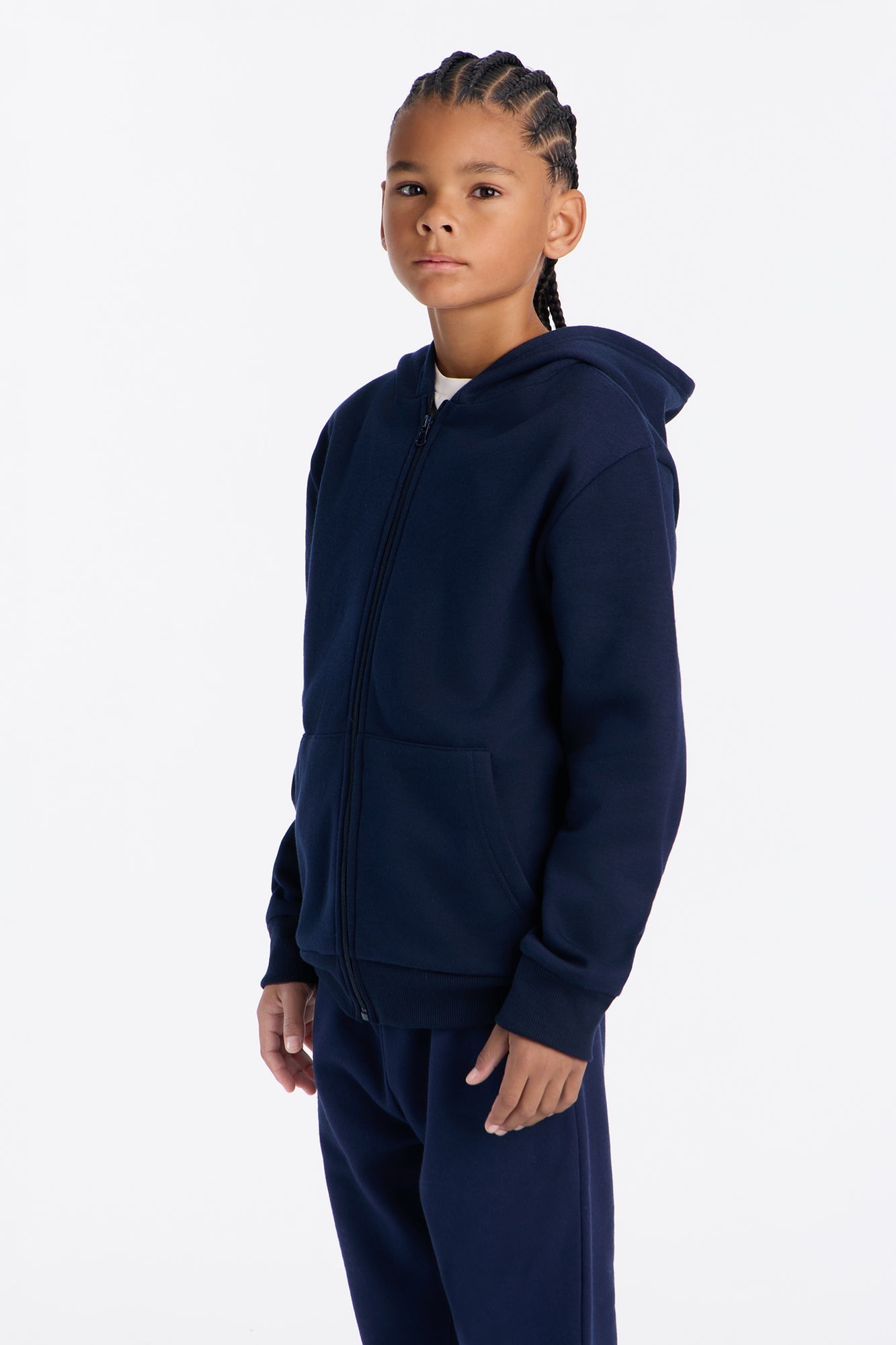 Mini Confidence Is Key Fleece Zip Hoodie - Navy image 1