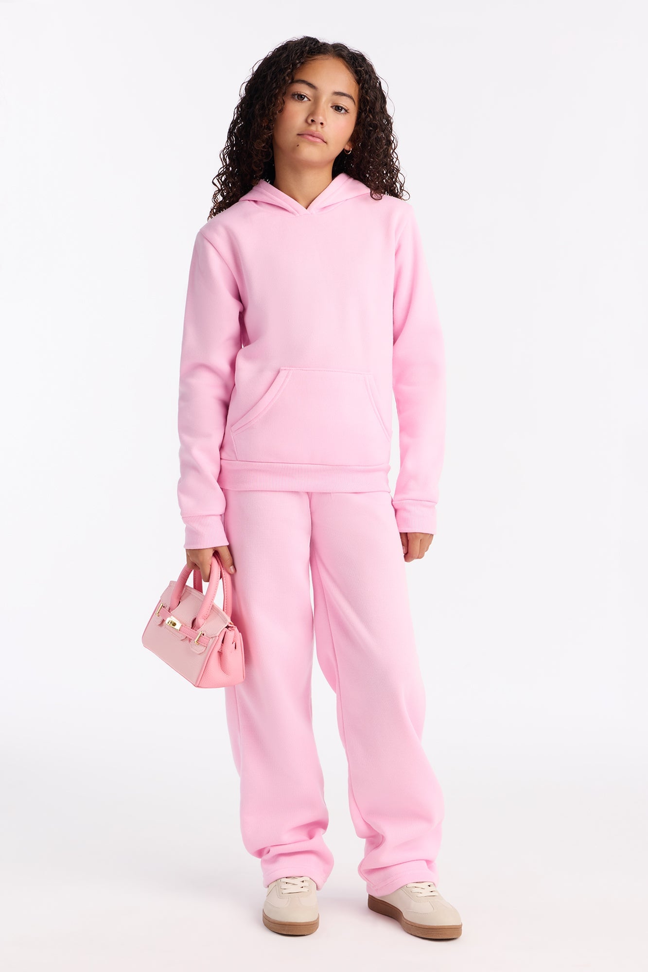 Mini Figure It Out Fleece Pant Set - Pink image 1