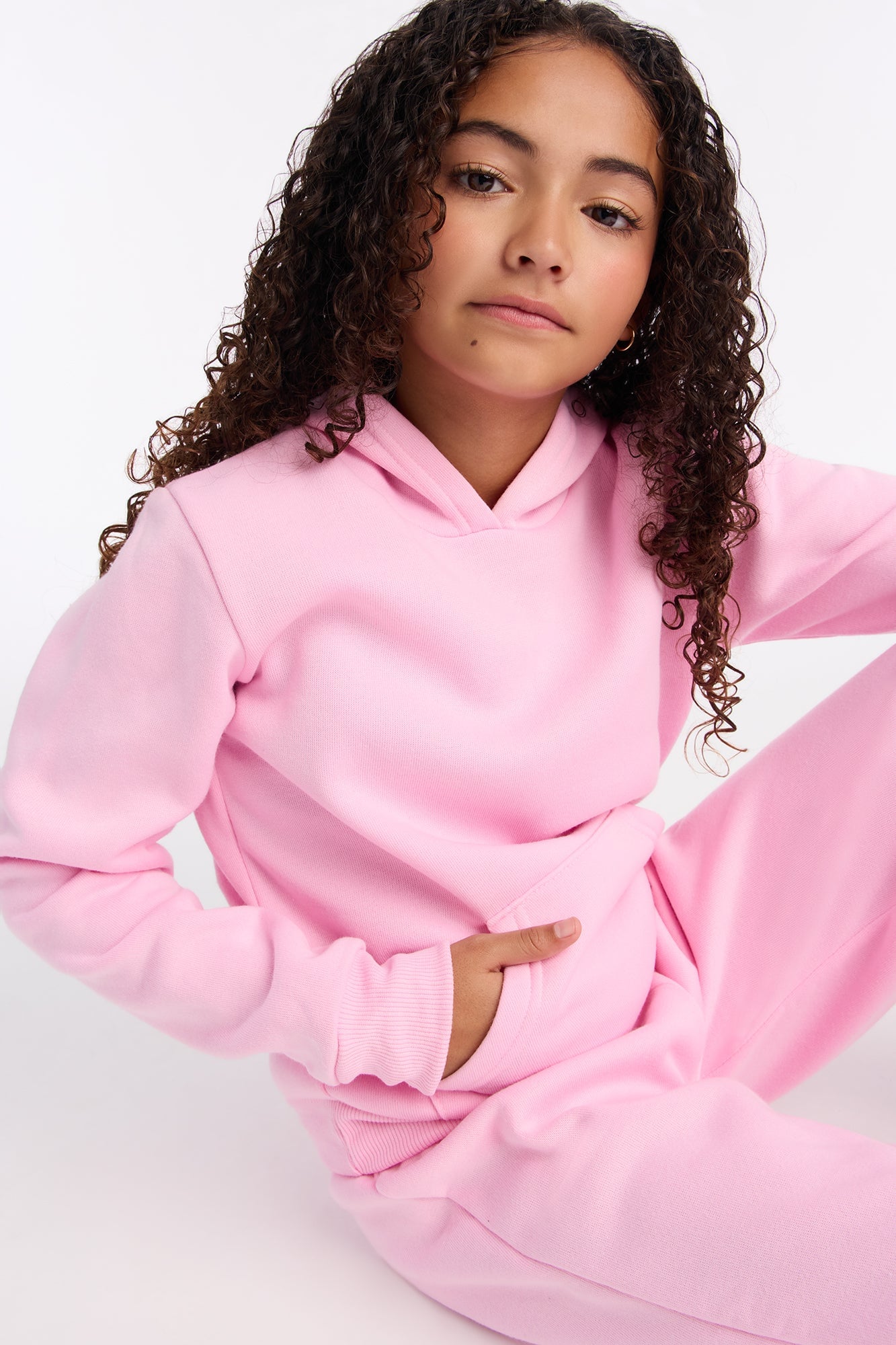 Mini Figure It Out Fleece Pant Set - Pink image 3