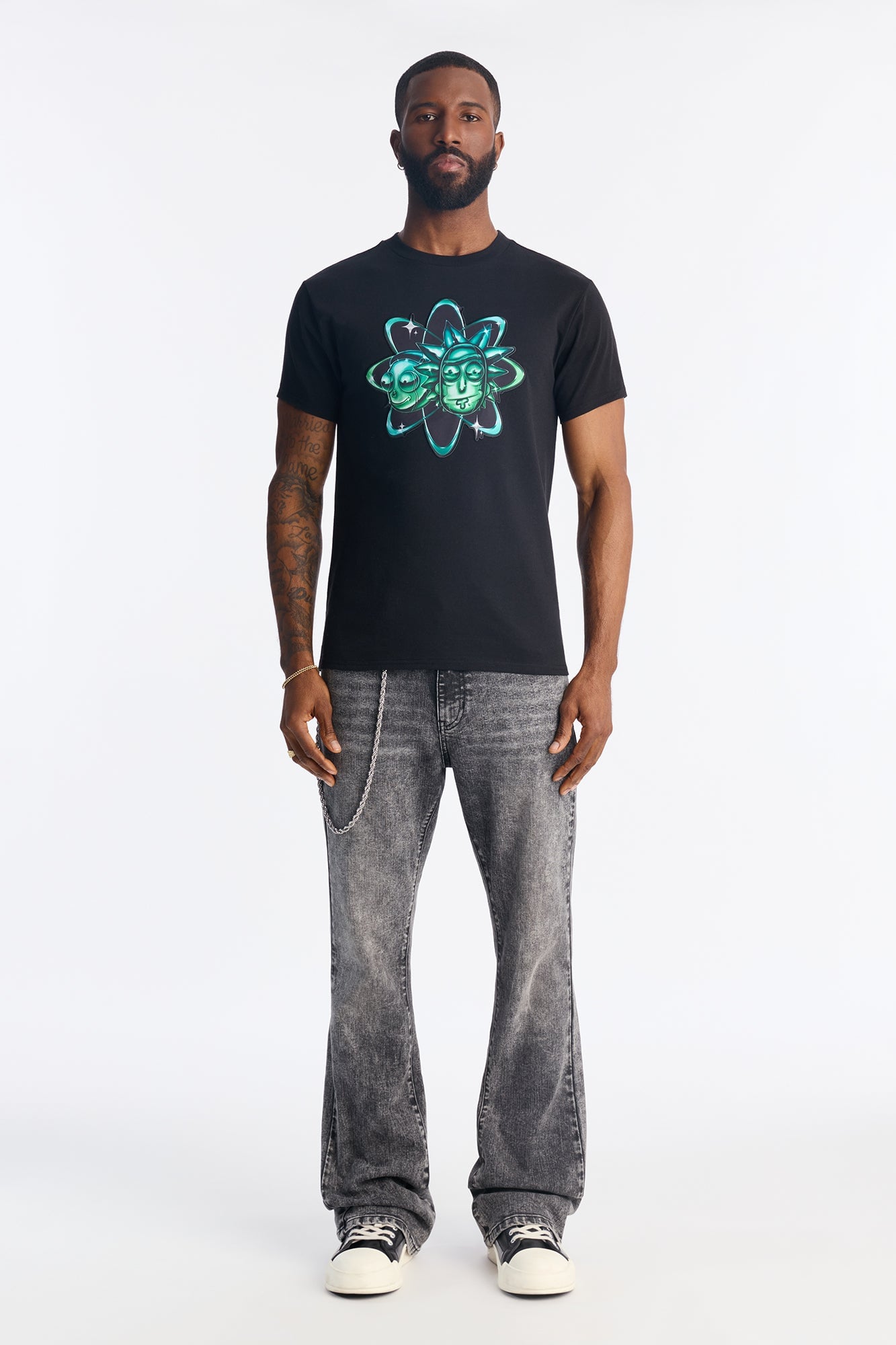Rick And Morty Embroidered Short Sleeve Tee - Black image 5