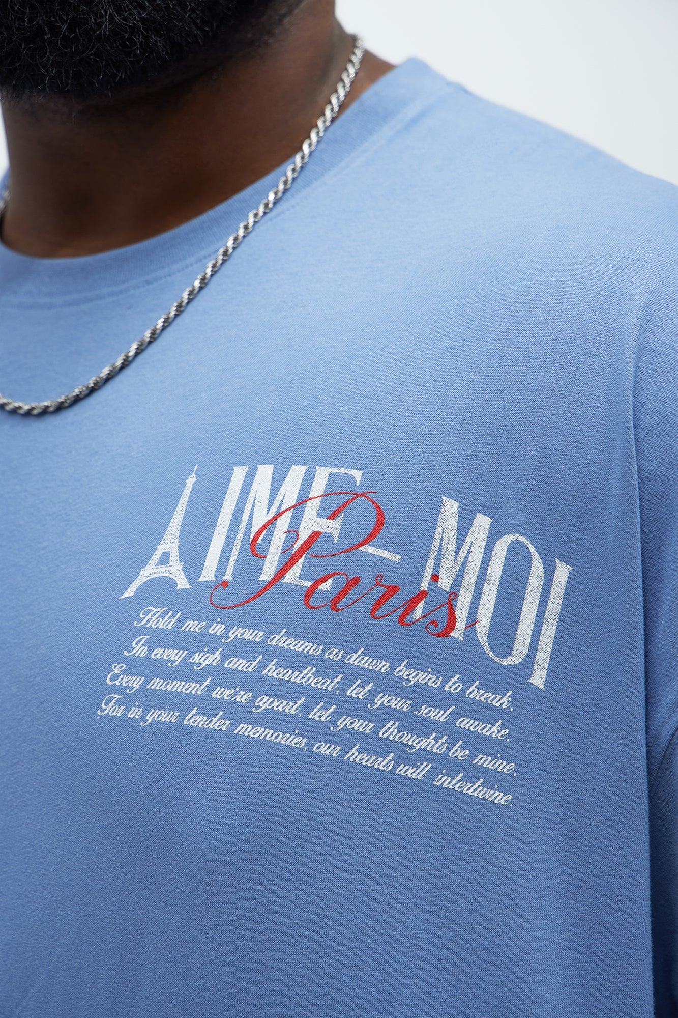 Aime Forever Oversized Short Sleeve Tee - Slate Blue image 3