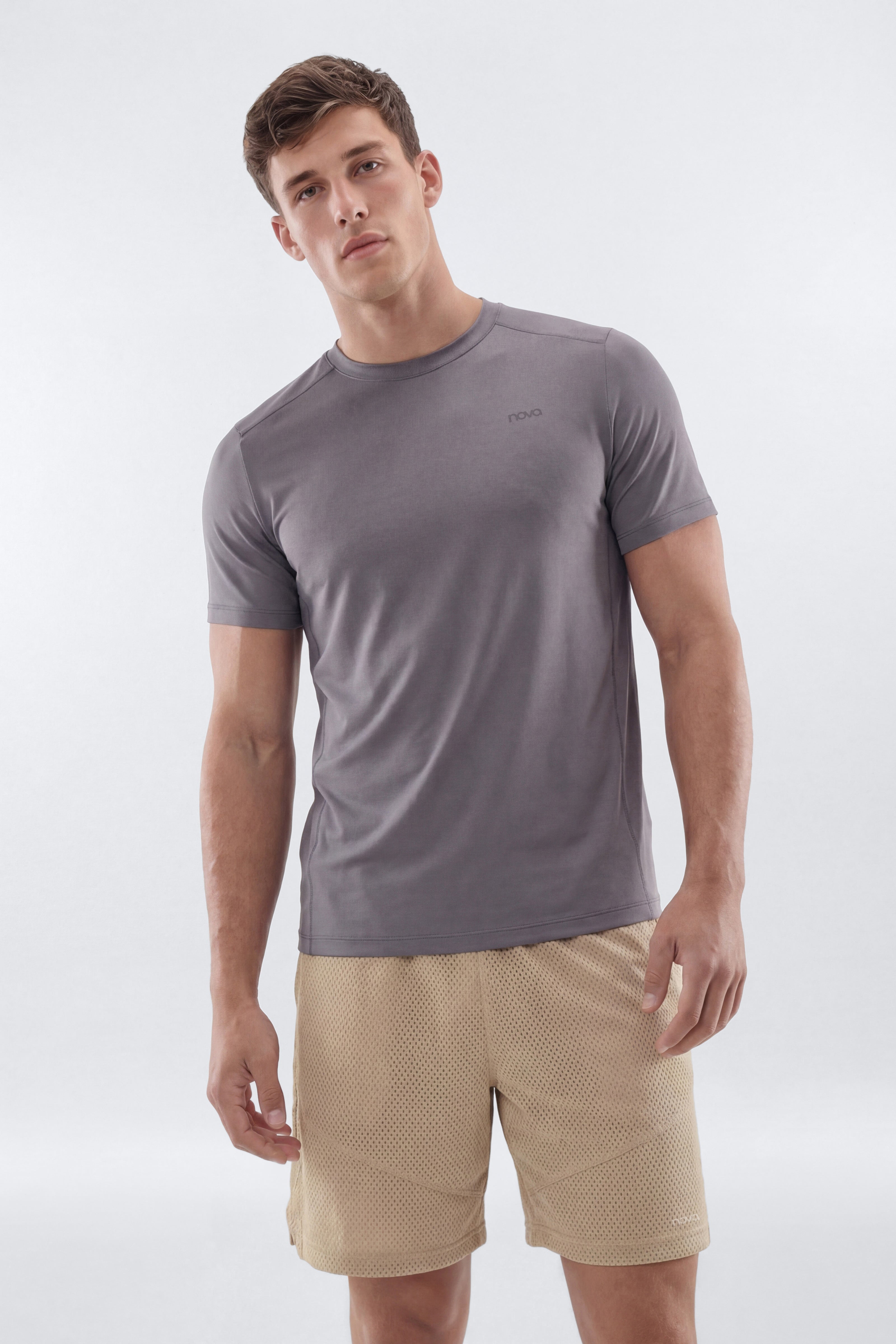HexTech™ Crew Neck Active Top - Grey image 2