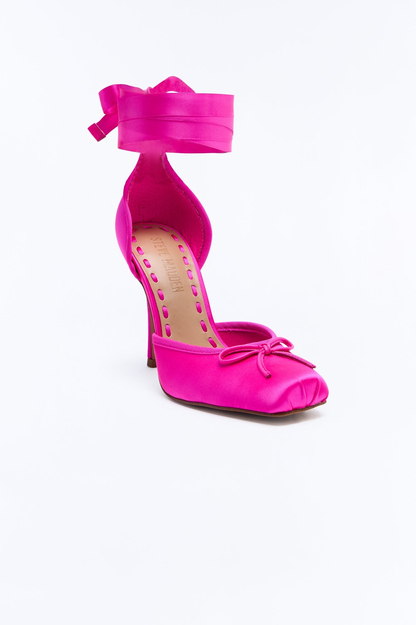 Steve Madden Larina Satin Pumps - Hot Pink image 2