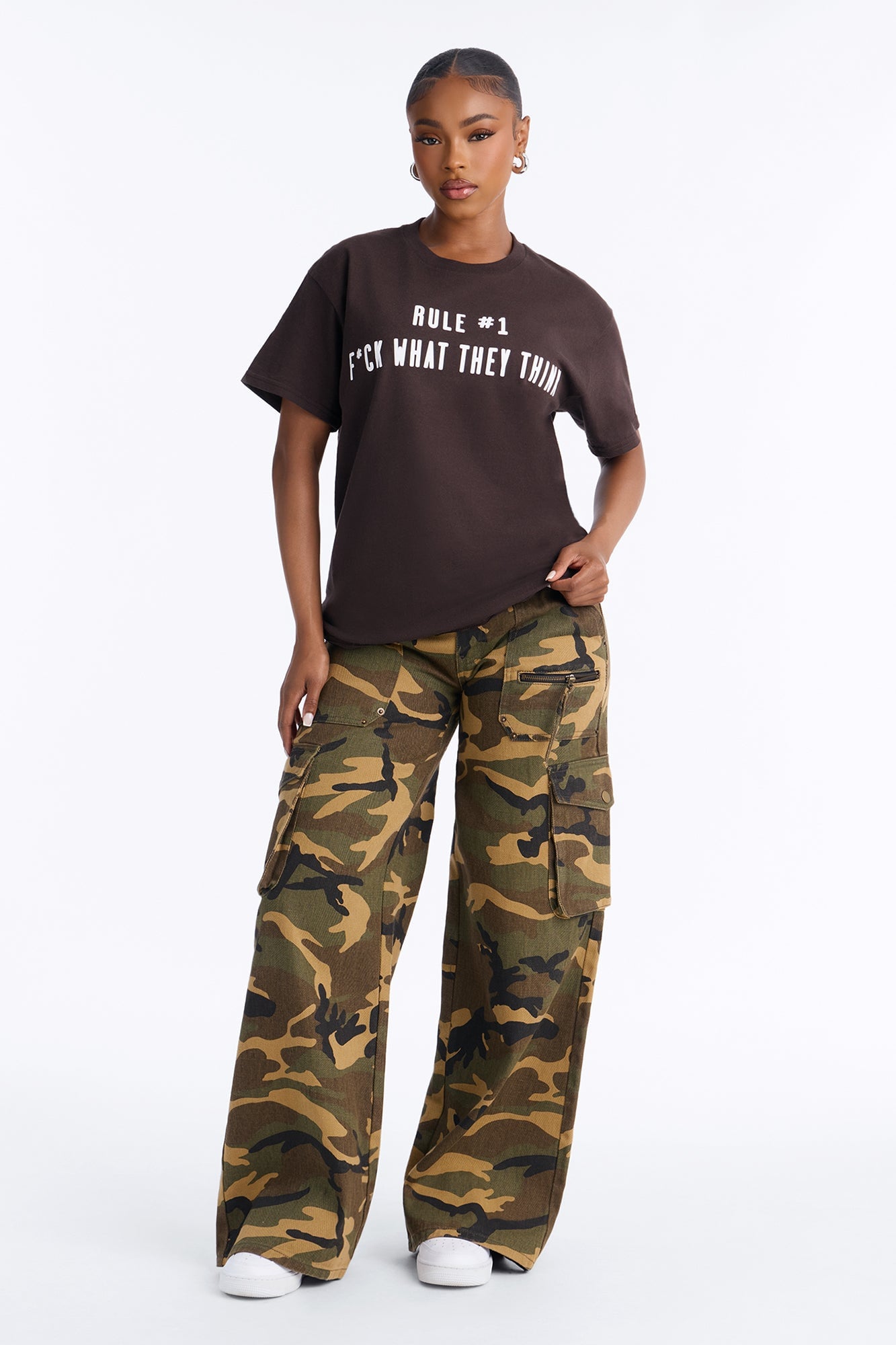 Fck What They Think Graphic Tee - Chocolate image 5