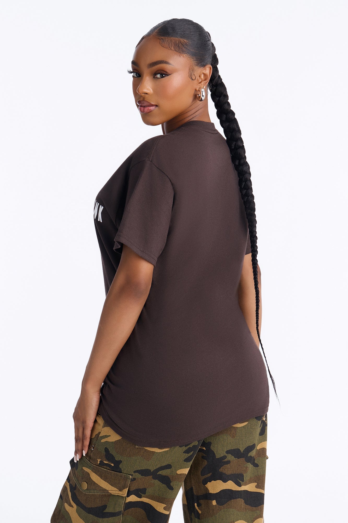 Fck What They Think Graphic Tee - Chocolate image 7