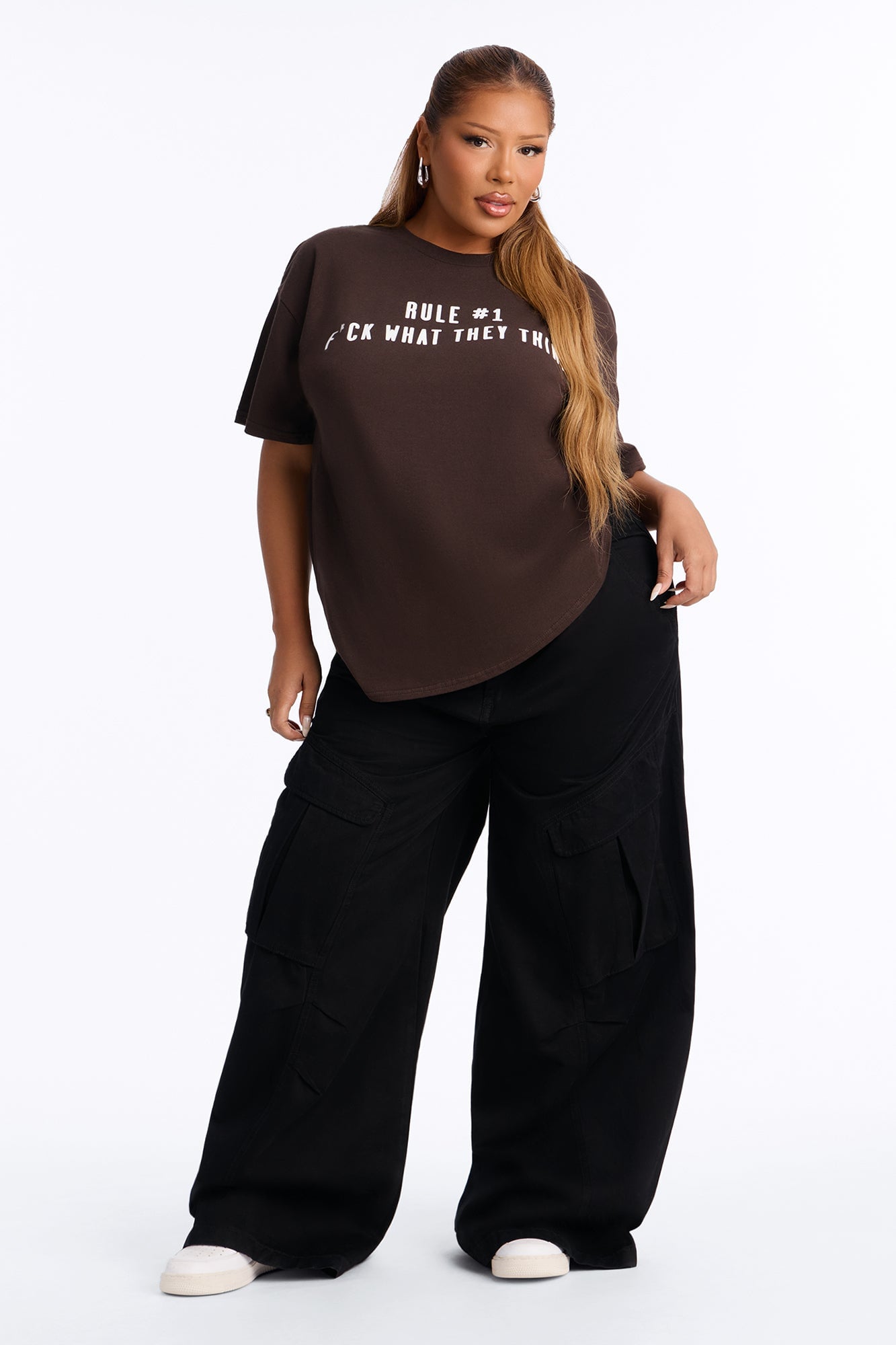 Fck What They Think Graphic Tee - Chocolate image 2