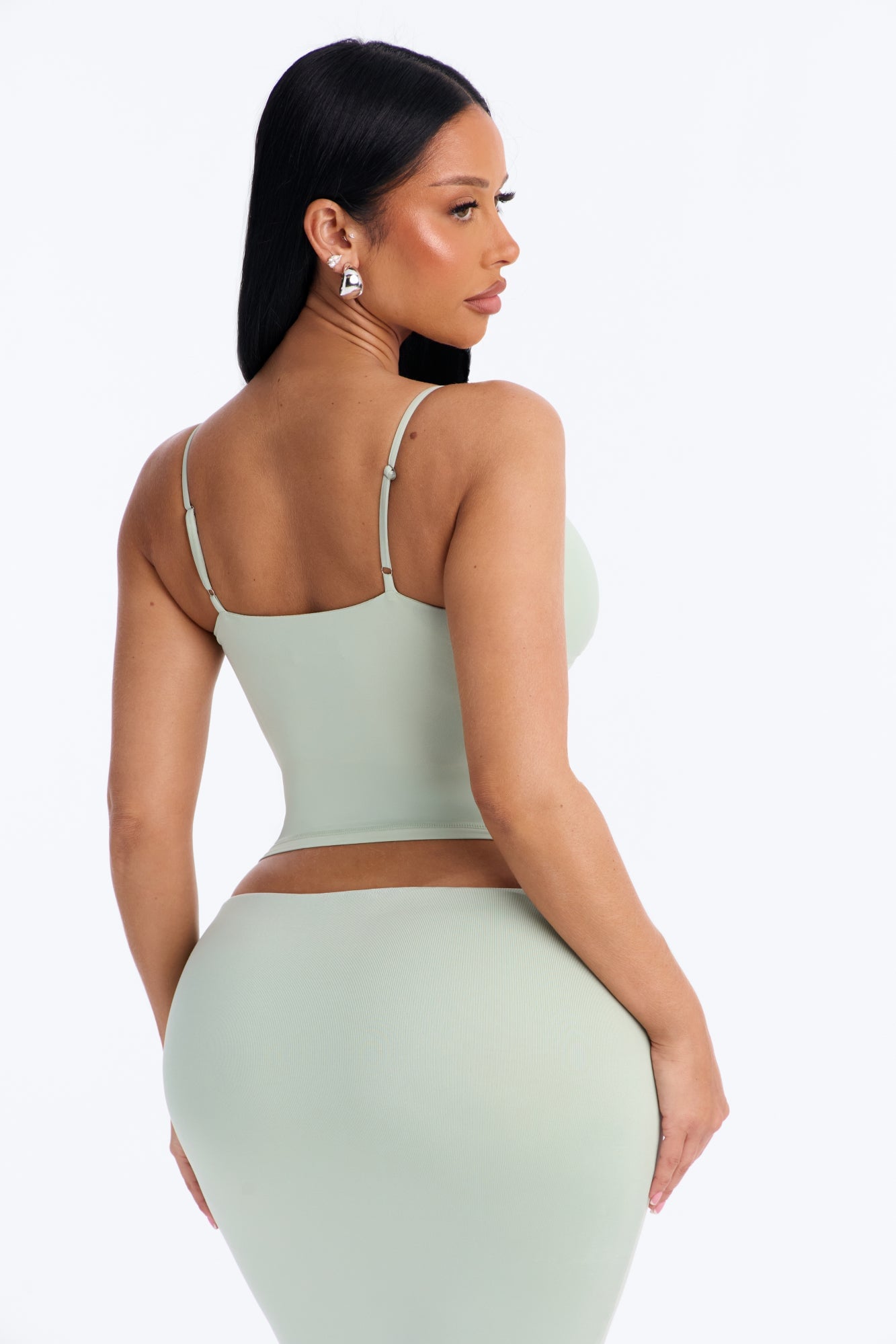 Second Skin Bra Pad V Neck Cami - Mint image 8