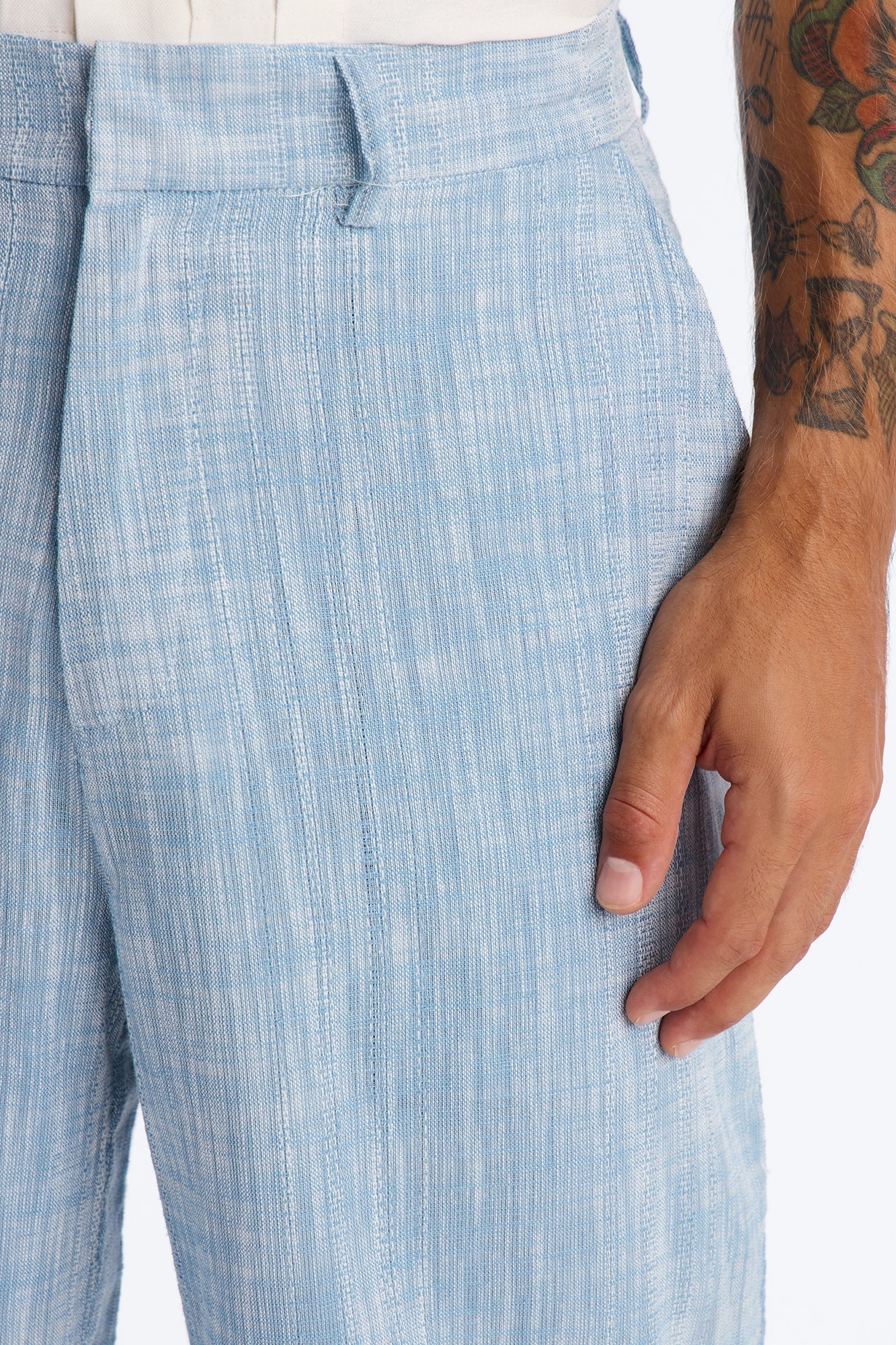 Slub Texture Relaxed Pant - Blue image 7