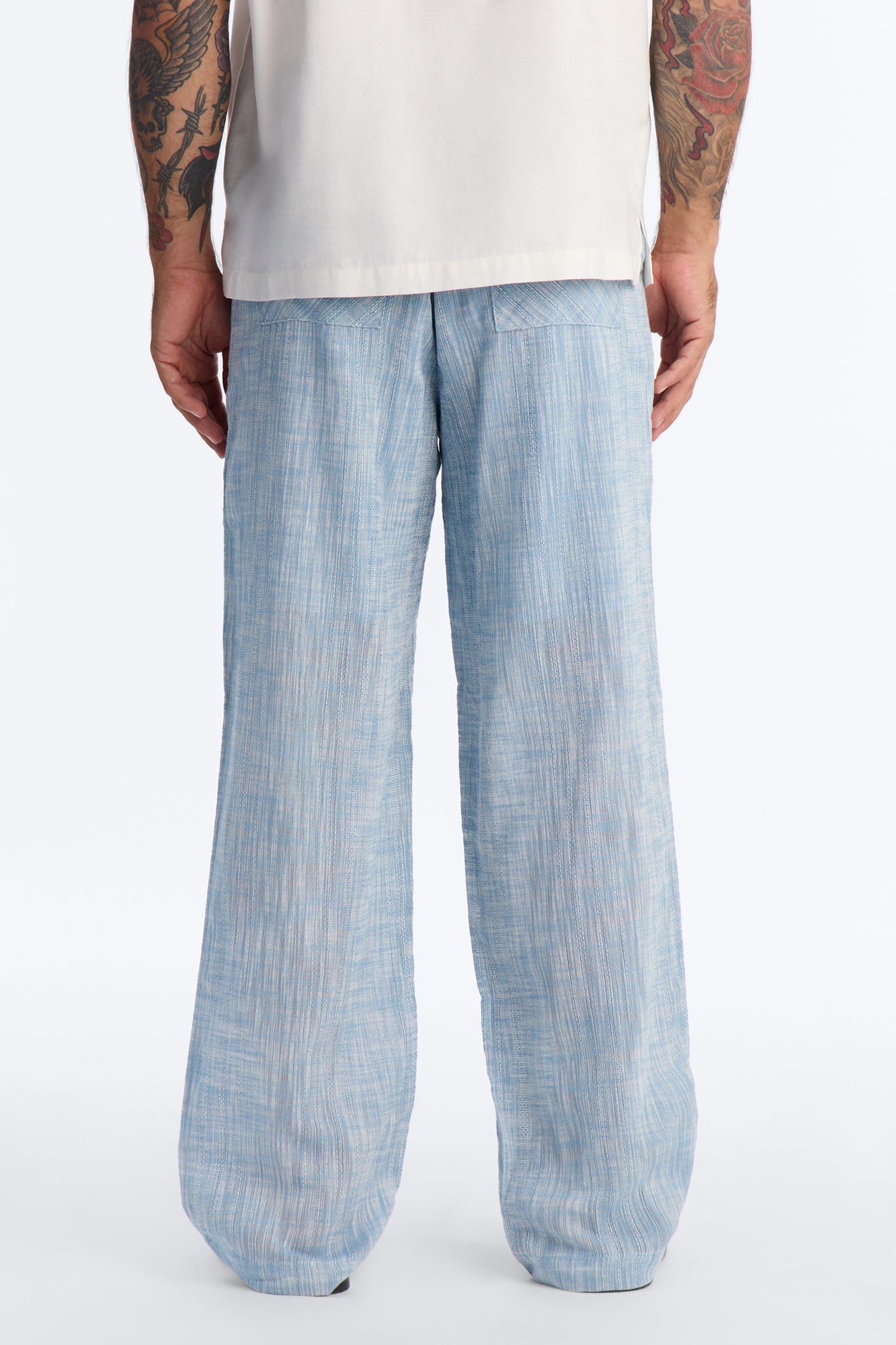 Slub Texture Relaxed Pant - Blue image 8