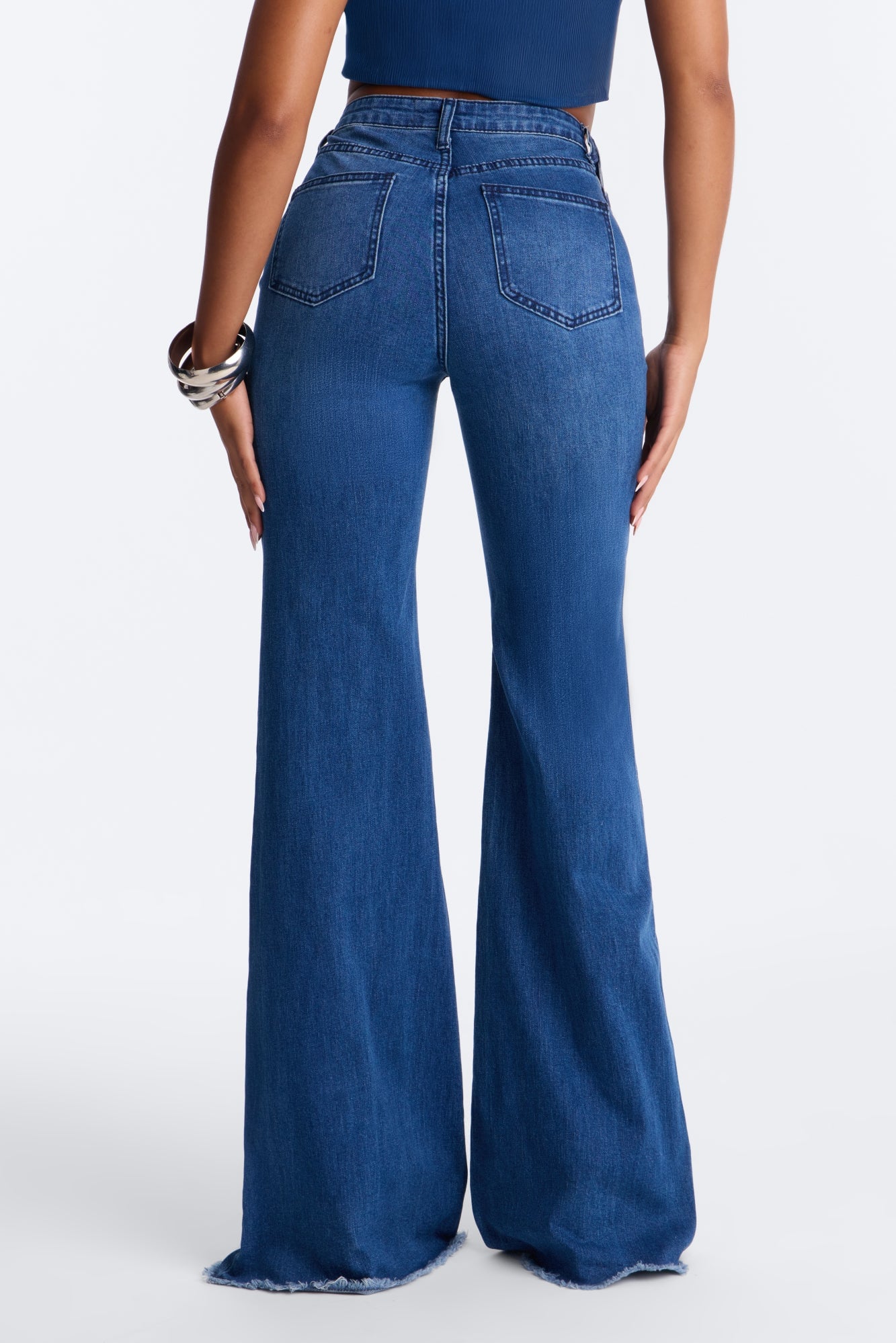 Innocently High Rise Stretch Flare Jeans - Dark Wash image 8