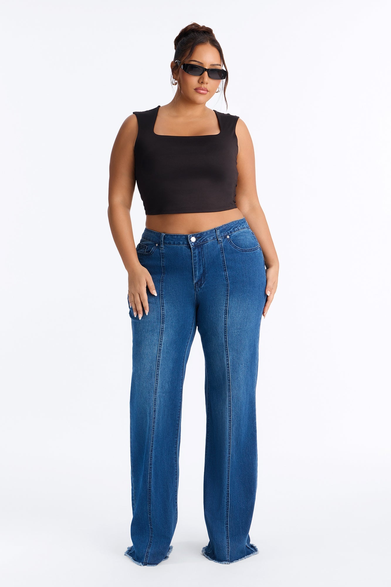 Innocently High Rise Stretch Flare Jeans - Dark Wash image 2