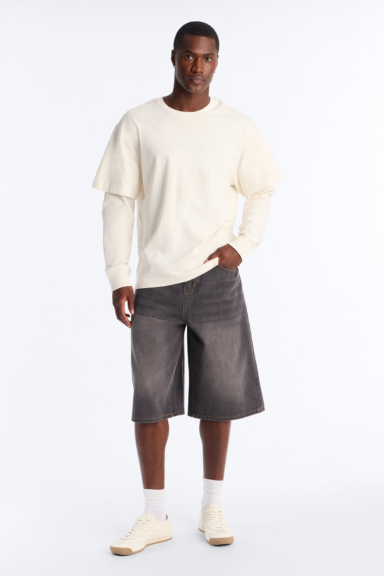All Day Baggy Denim Short - Black Wash image 5