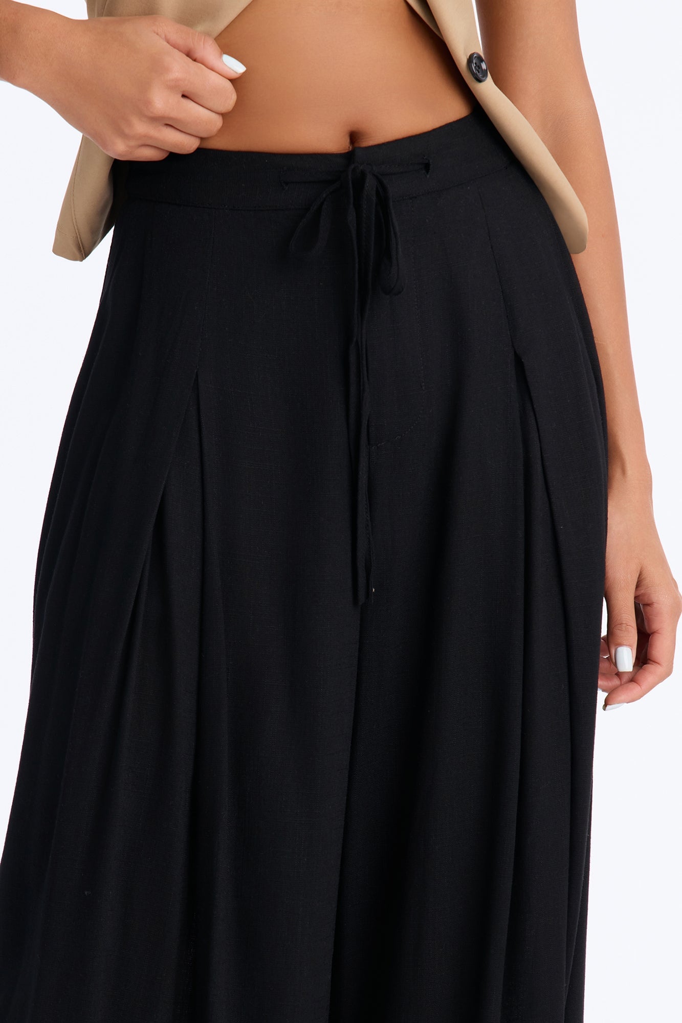 Karianna Linen Blend Wide Leg Pant - Black image 7